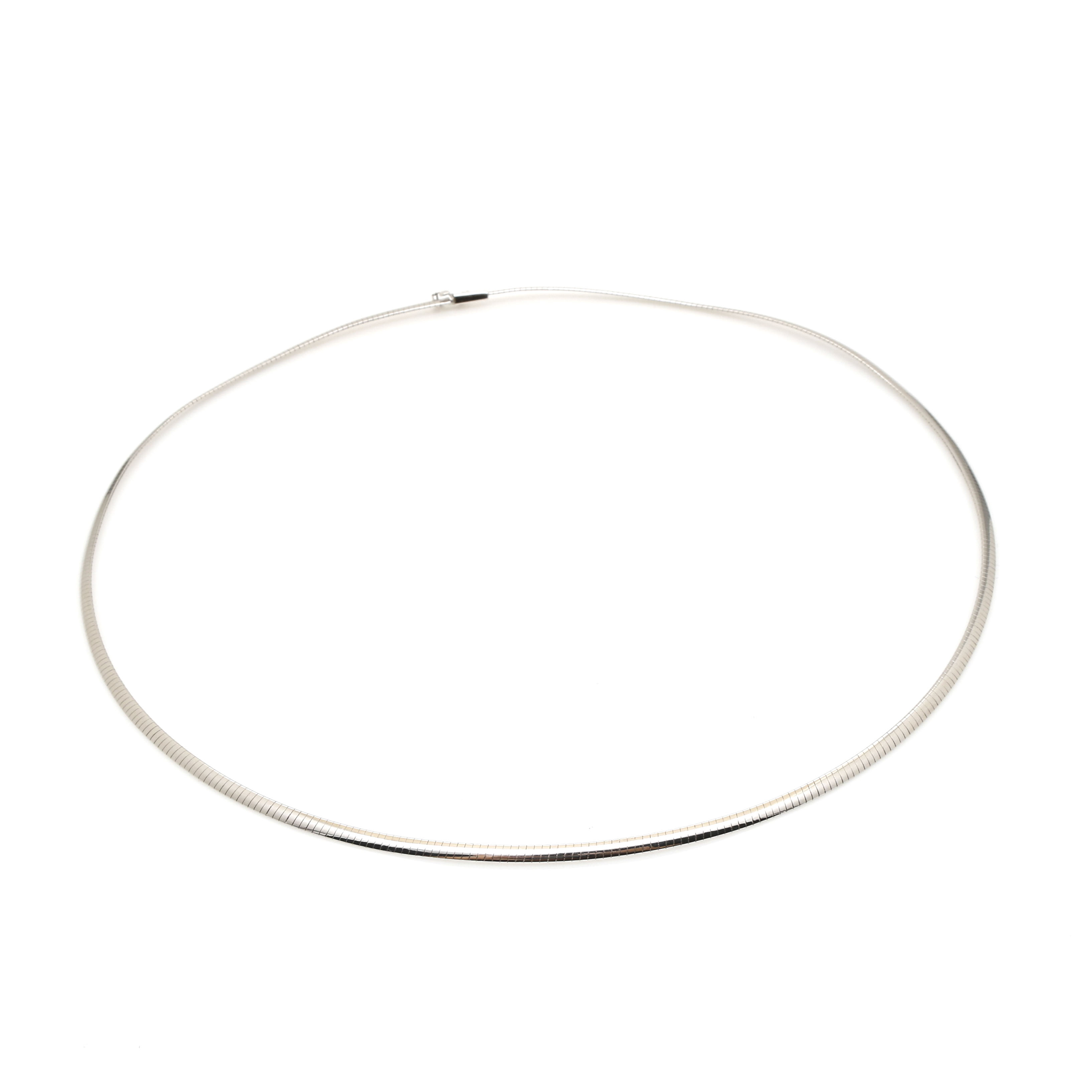 14K White Gold Omega Necklace