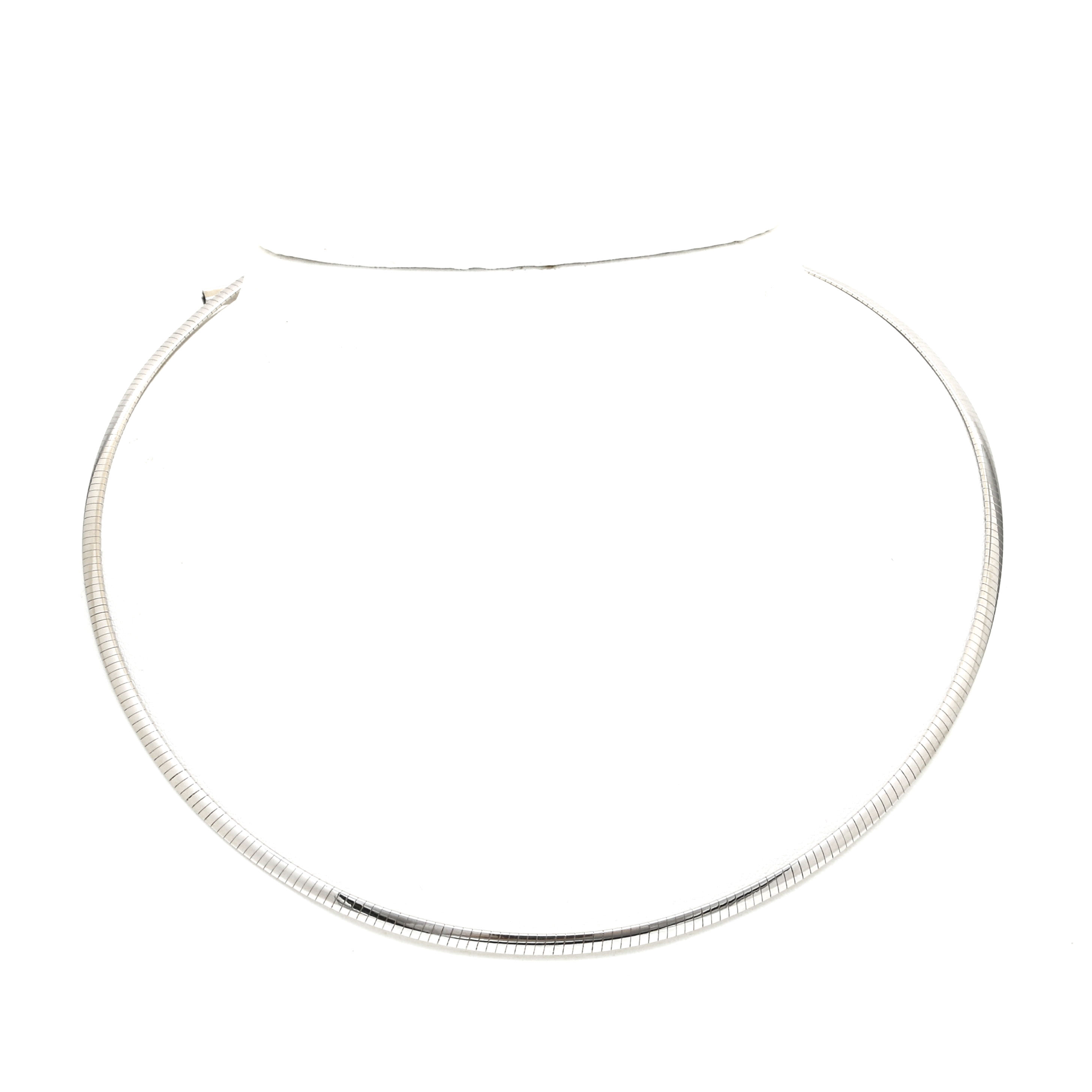 14K White Gold Omega Necklace