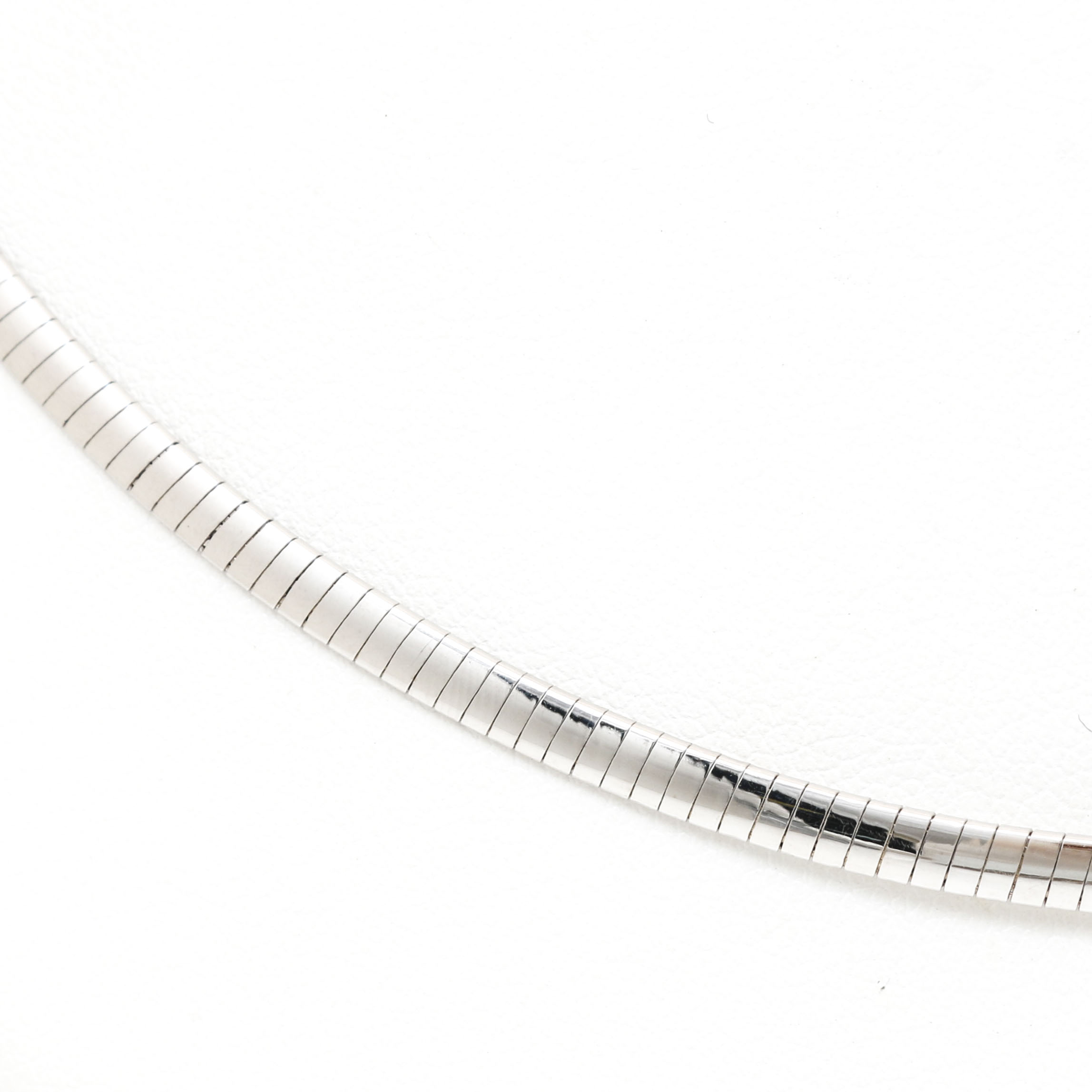 14K White Gold Omega Necklace