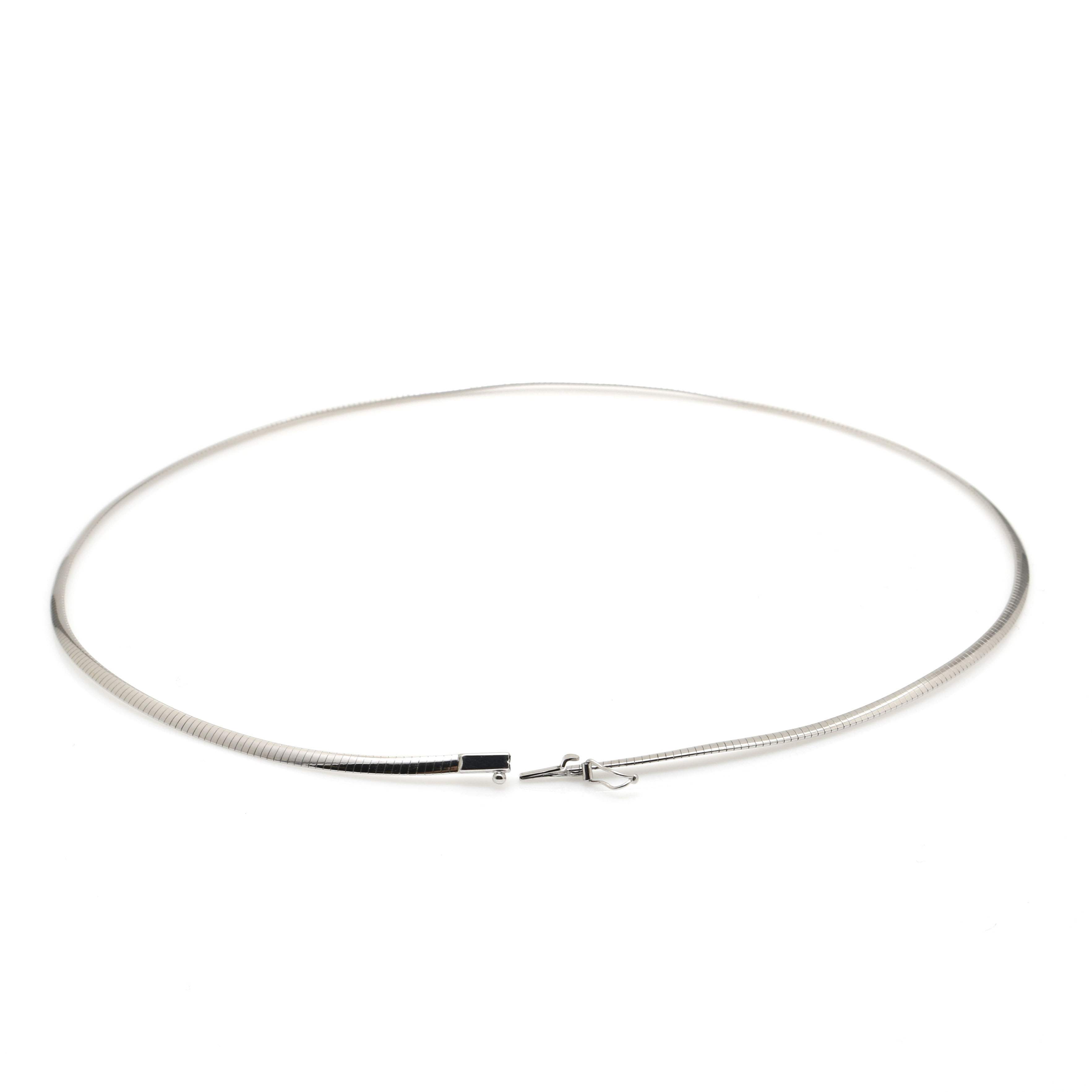 14K White Gold Omega Necklace