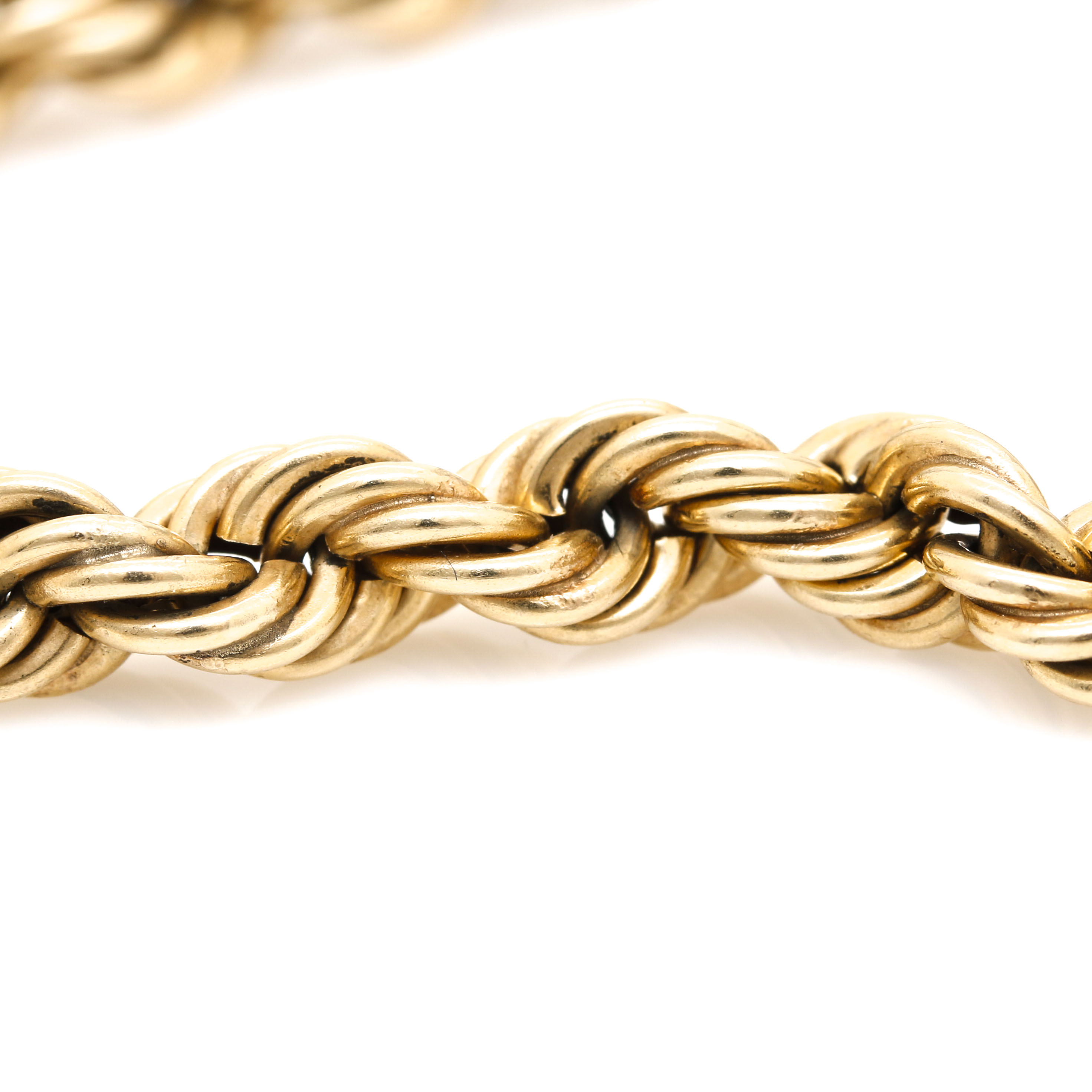 14K Yellow Gold Twisted Rope Chain Bracelet