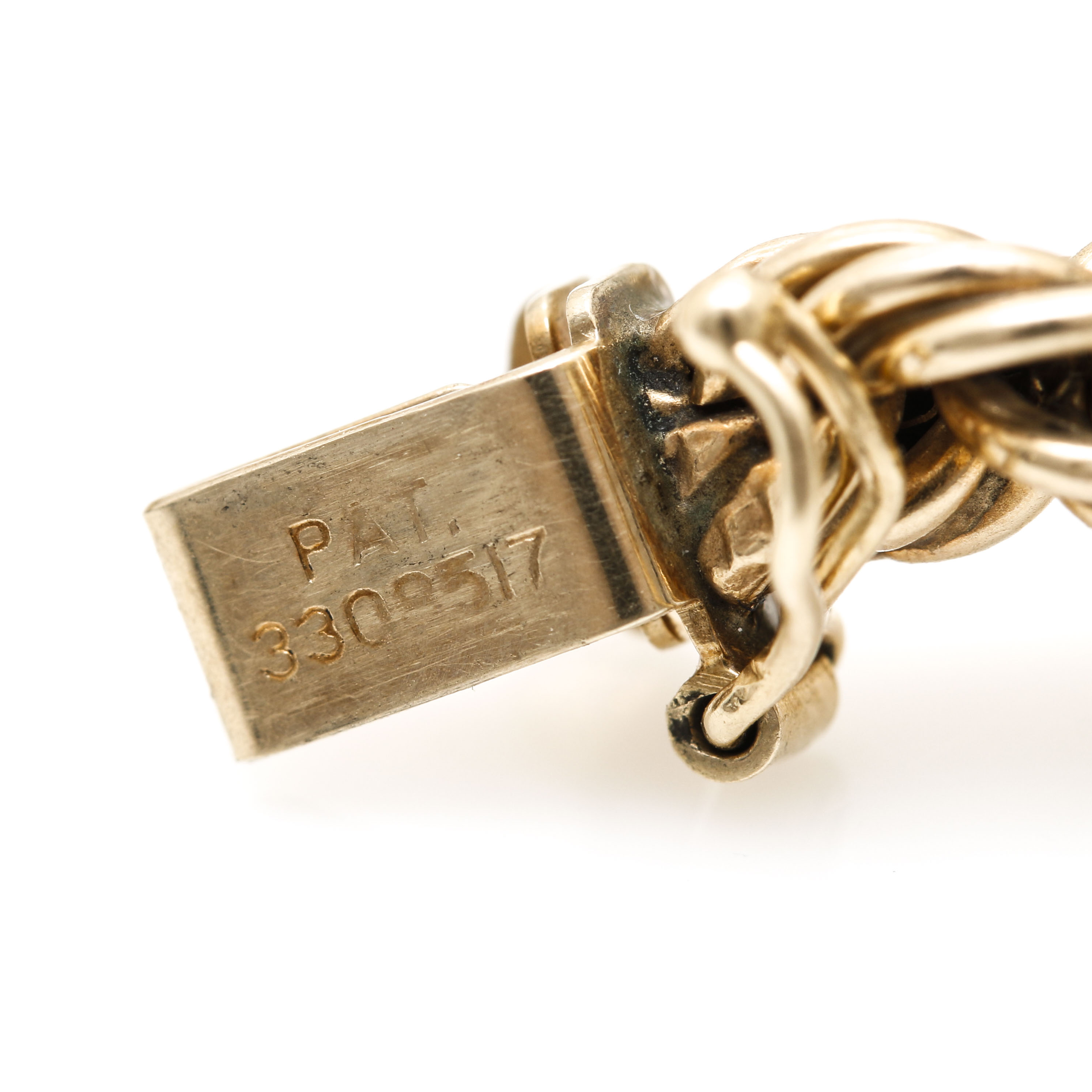 14K Yellow Gold Twisted Rope Chain Bracelet