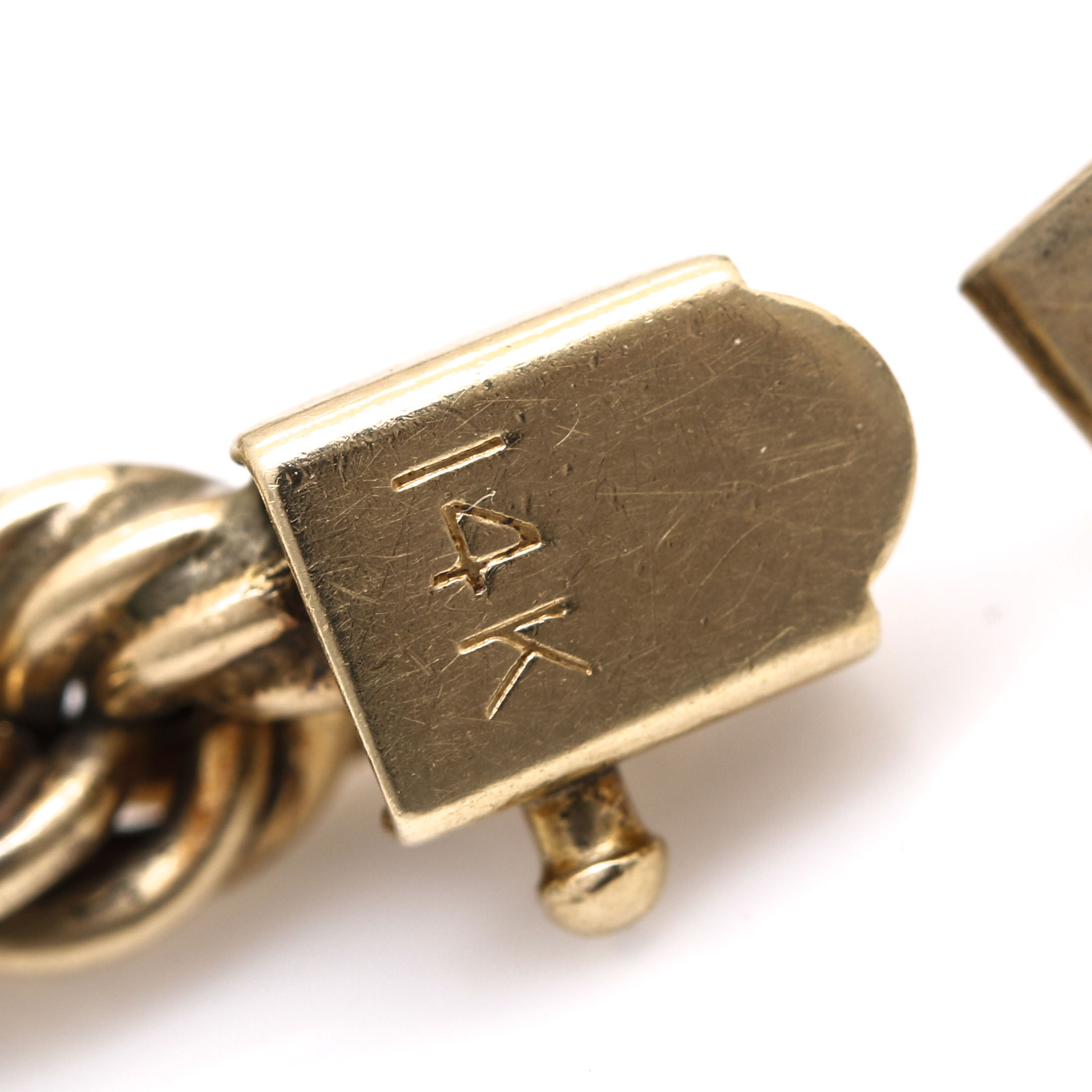 14K Yellow Gold Twisted Rope Chain Bracelet