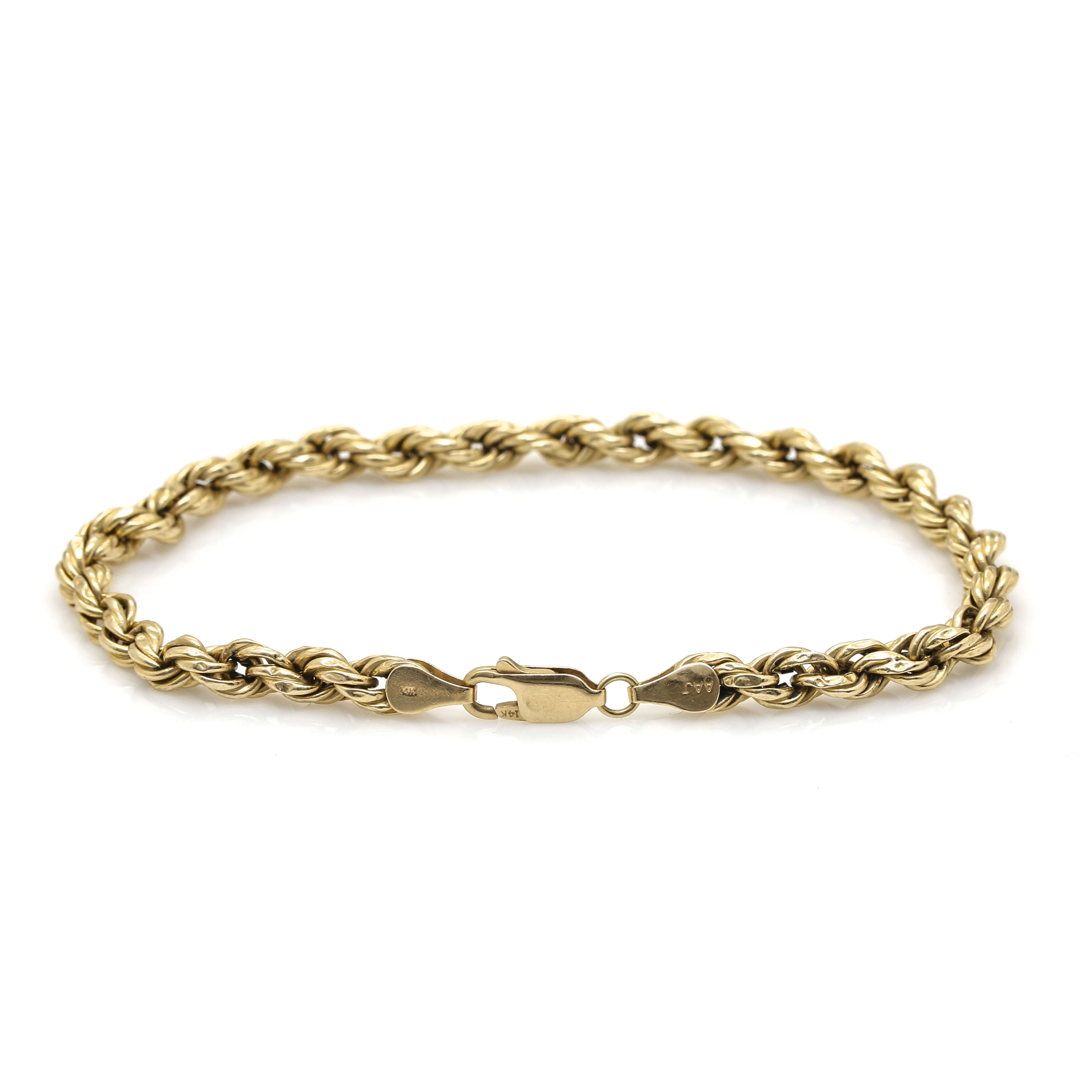 14K Yellow Gold French Rope Bracelet