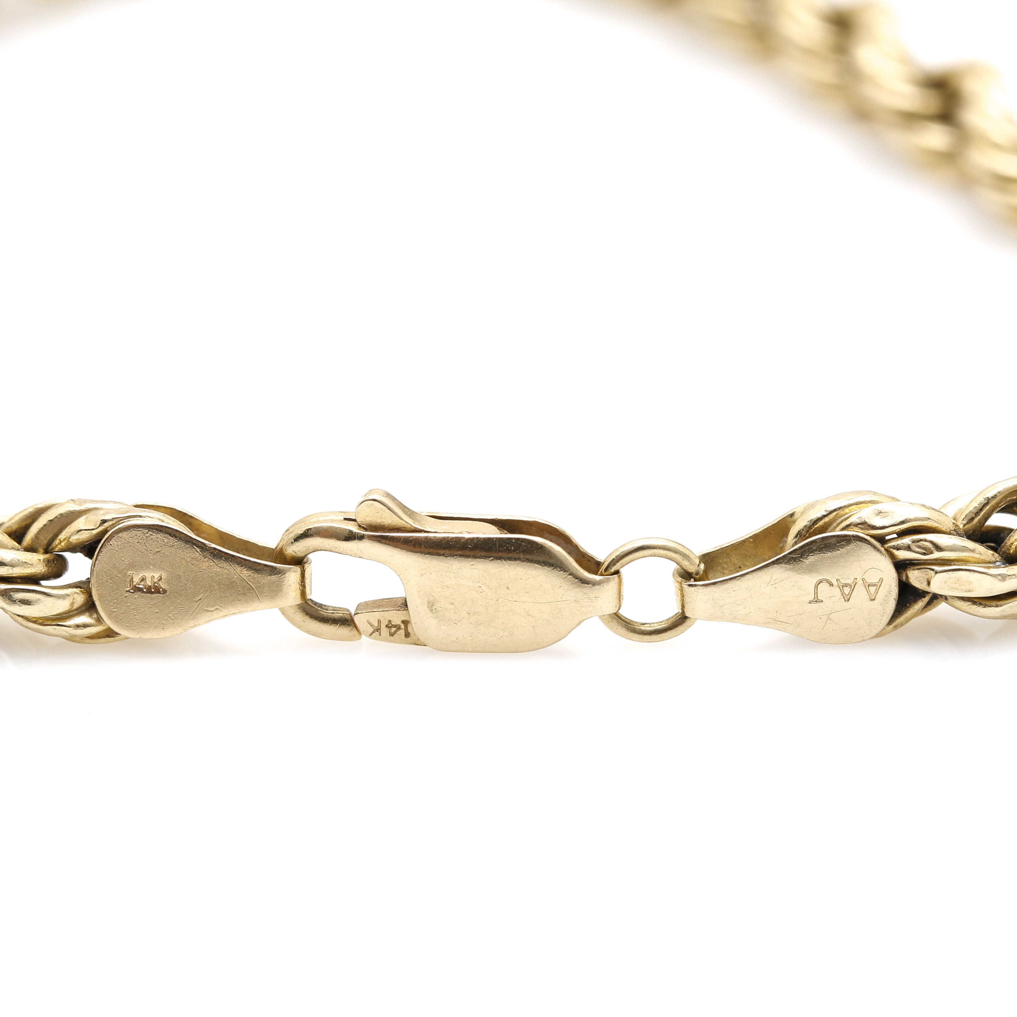 14K Yellow Gold French Rope Bracelet
