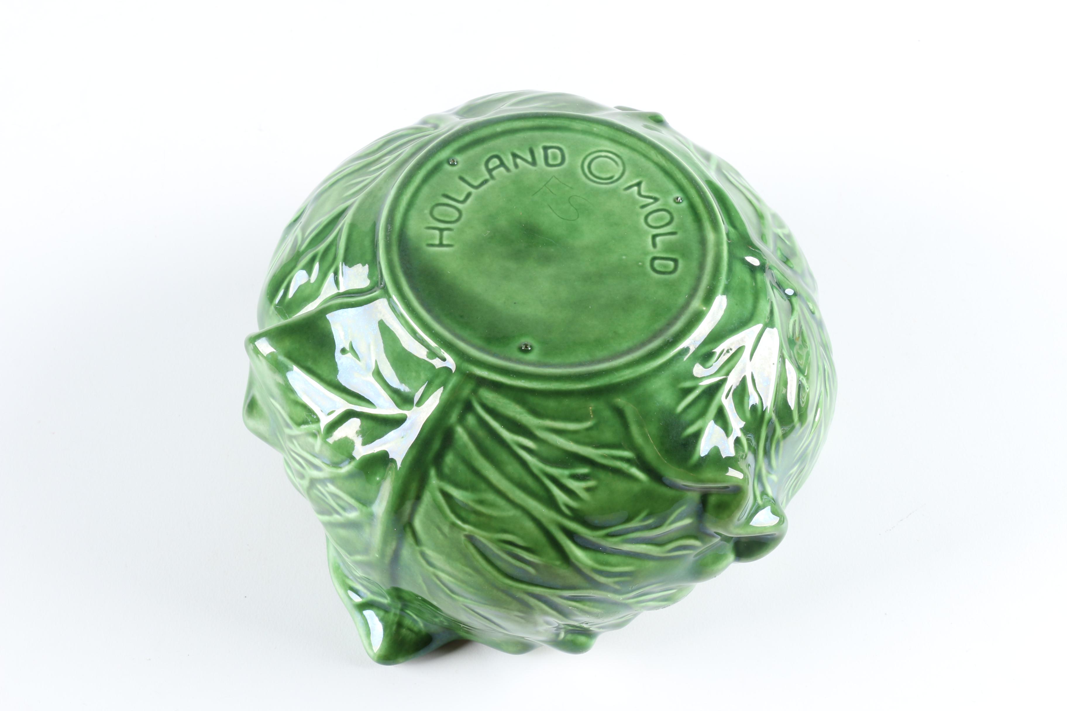 Art Pottery Tableware Including a Holland Mold Cabbage Bowl Set