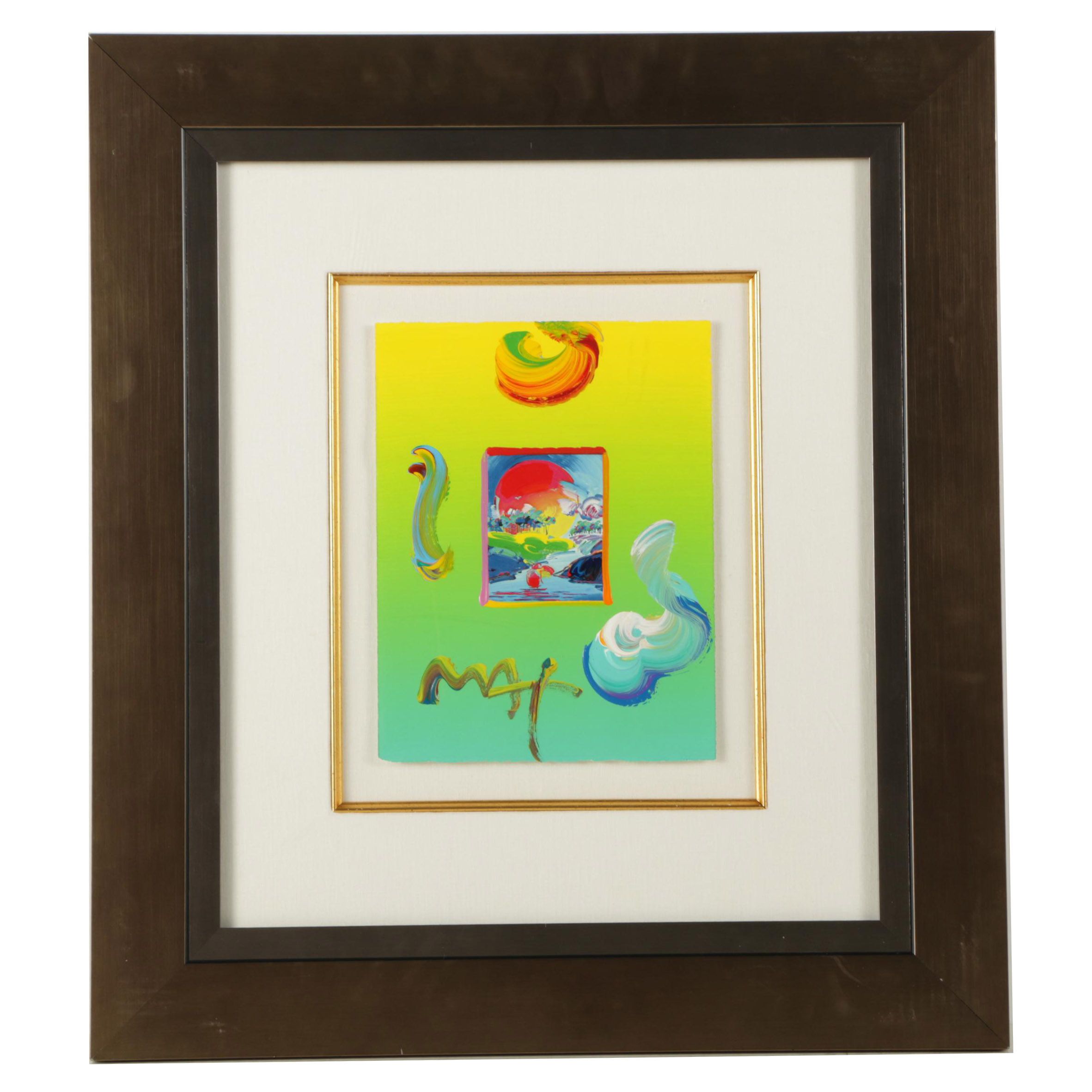Peter Max Embellished Giclée Print on Paper "Without Borders"