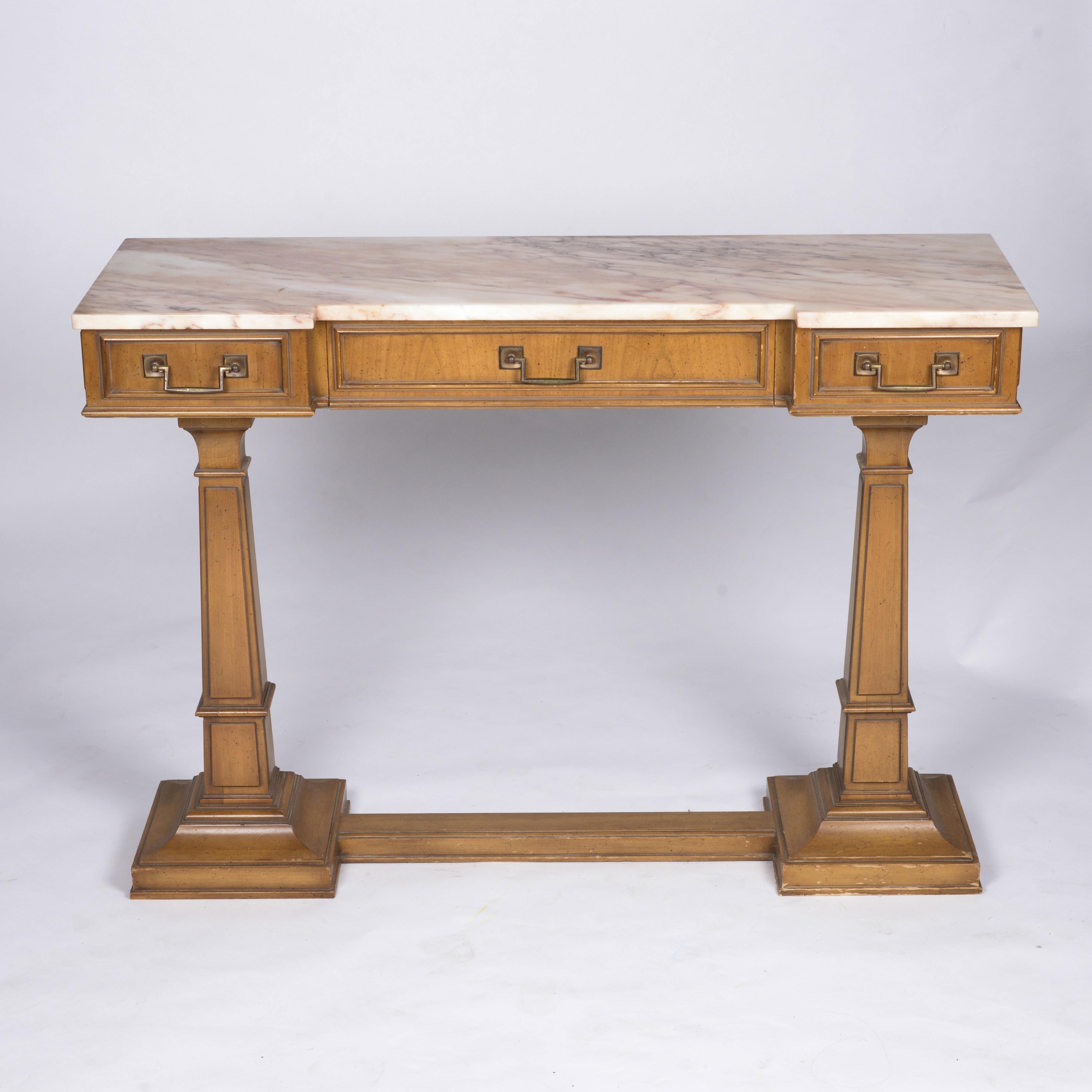 Vintage Marble Top Entry Table by Weiman