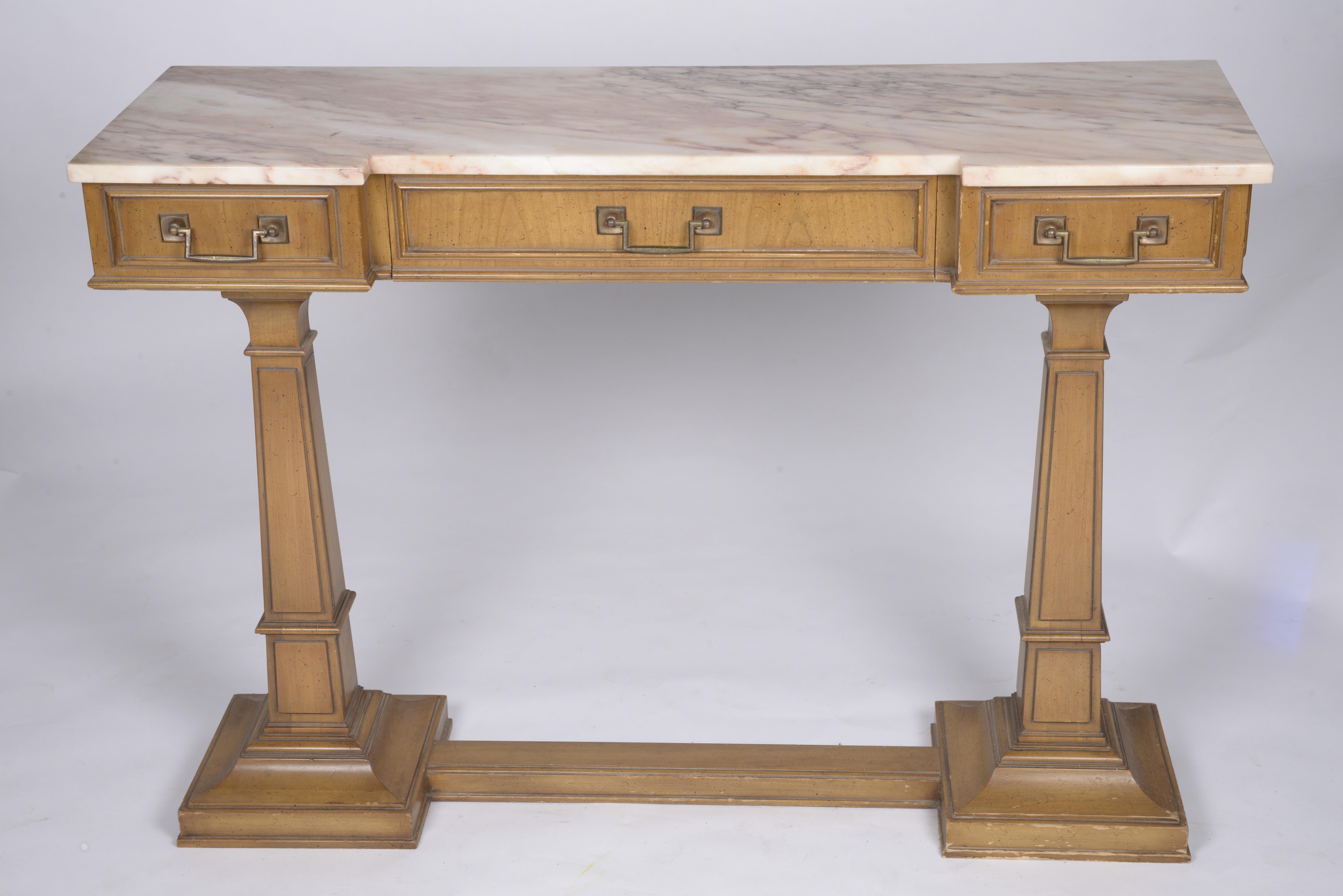 Vintage Marble Top Entry Table by Weiman