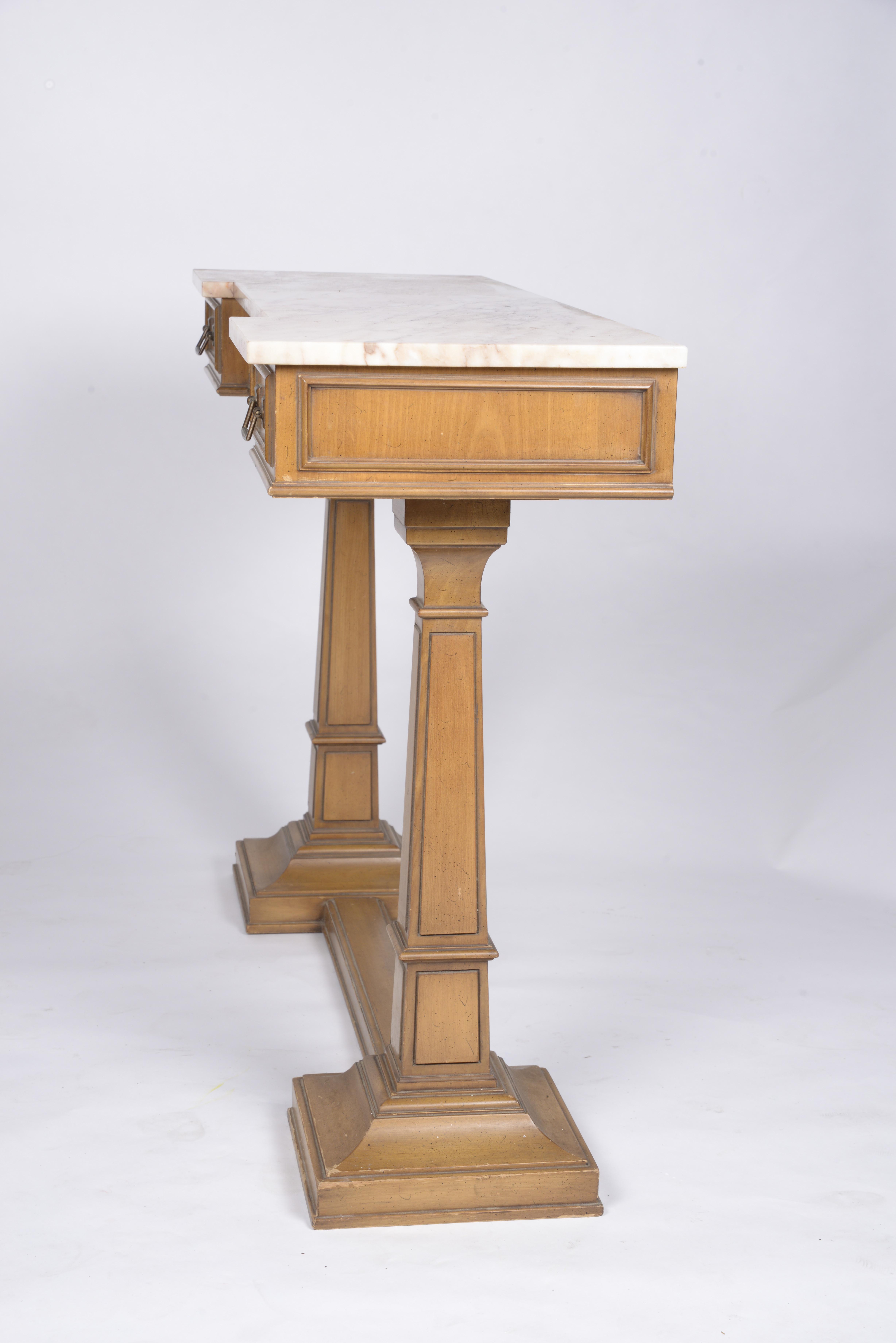Vintage Marble Top Entry Table by Weiman