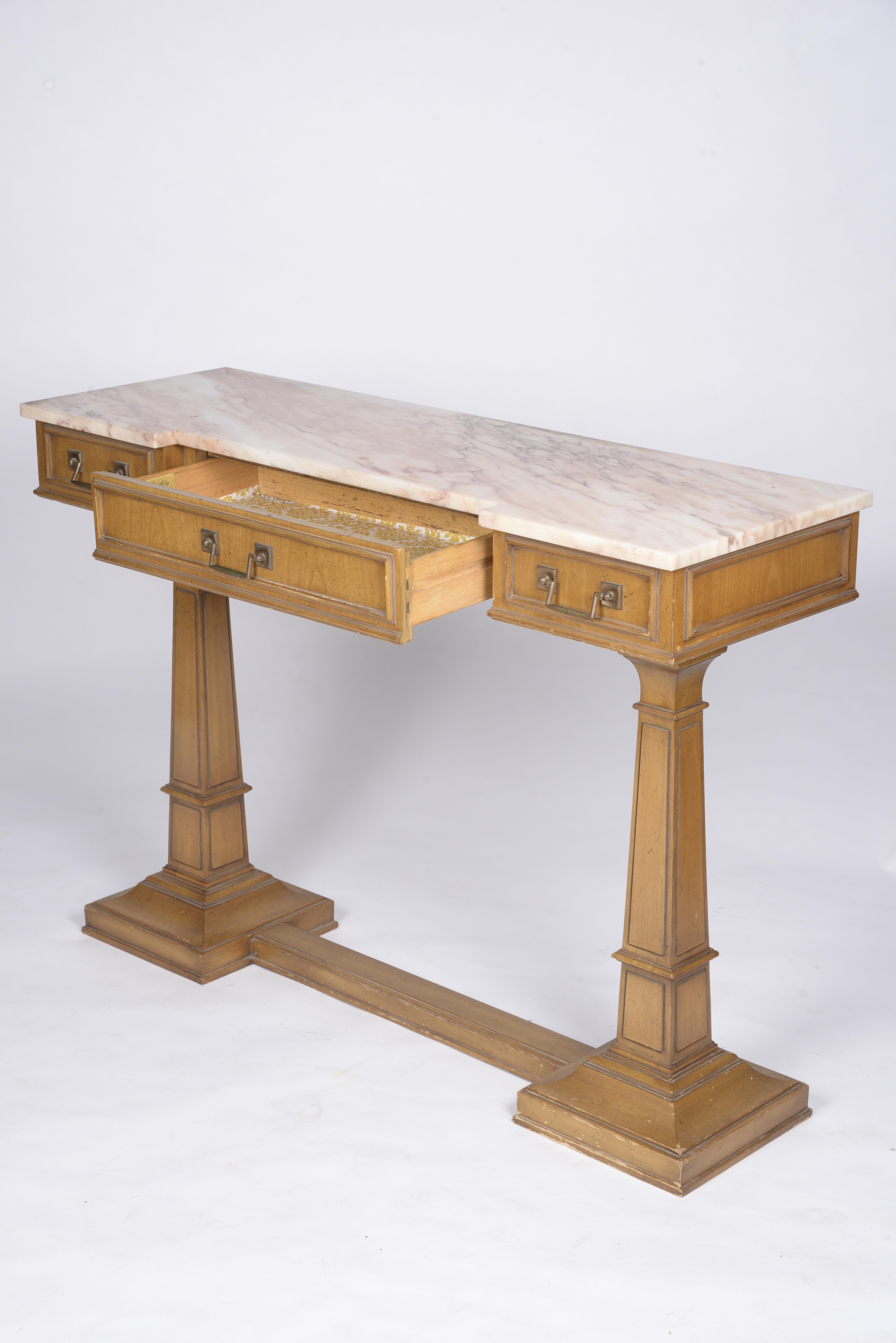 Vintage Marble Top Entry Table by Weiman