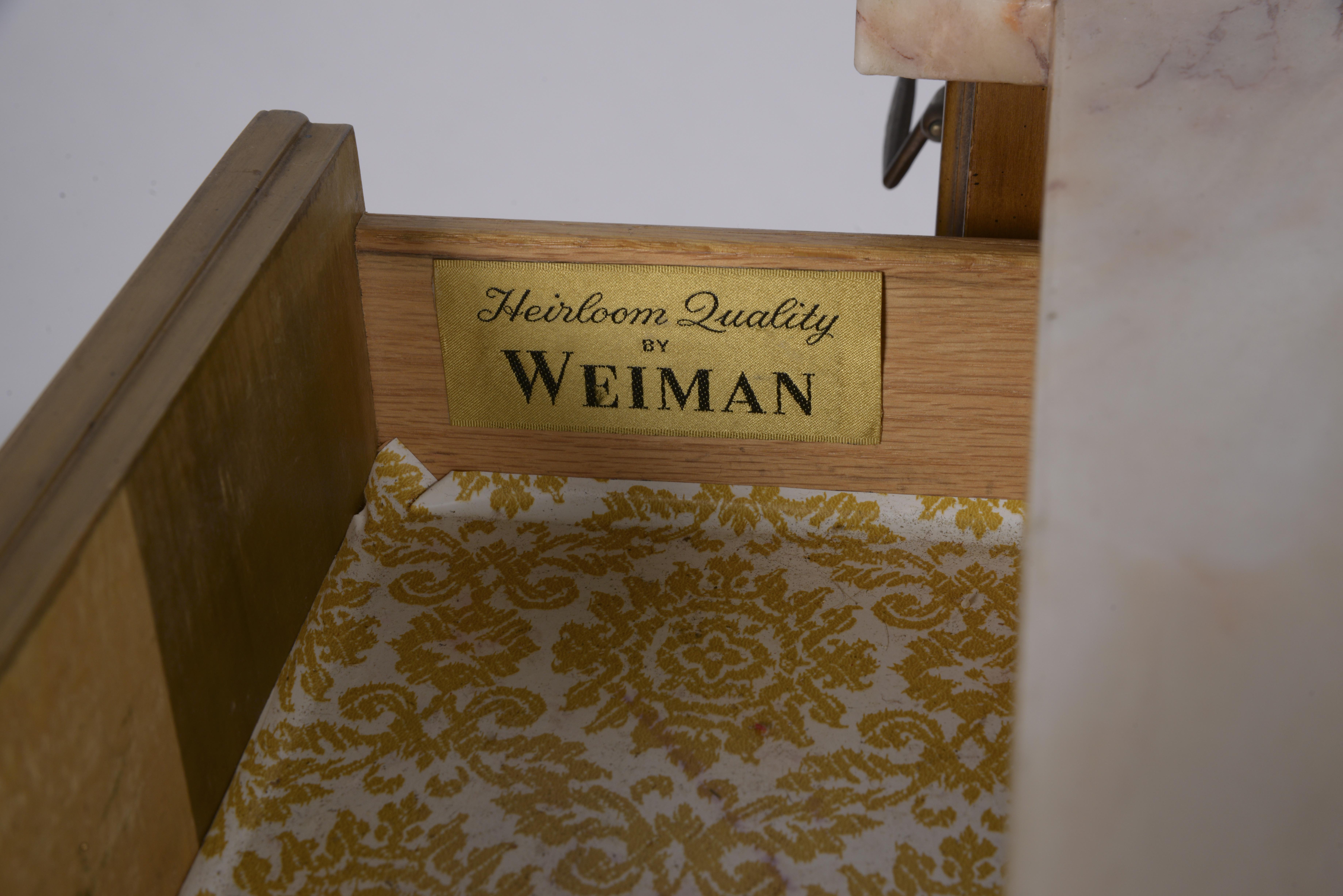 Vintage Marble Top Entry Table by Weiman