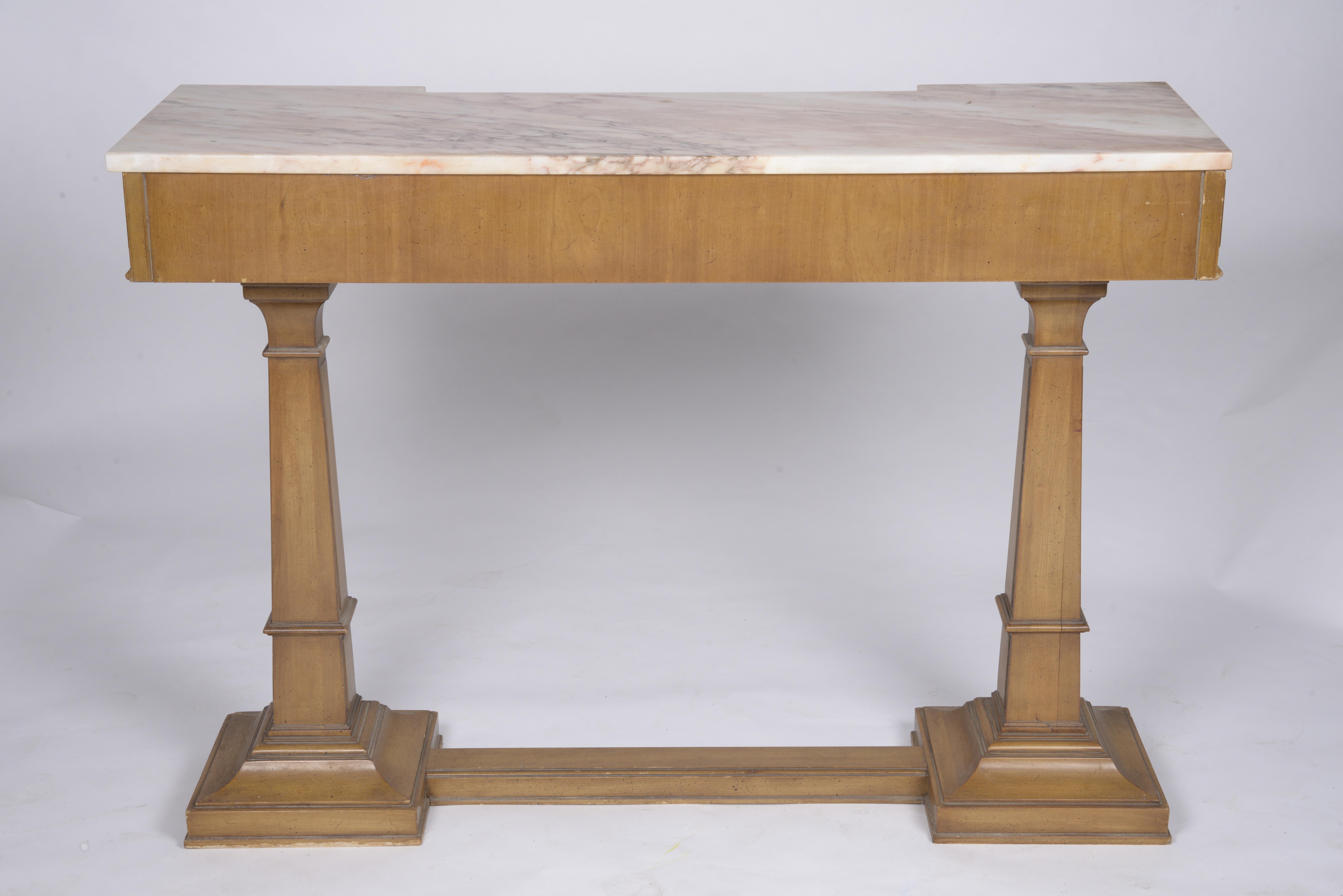 Vintage Marble Top Entry Table by Weiman