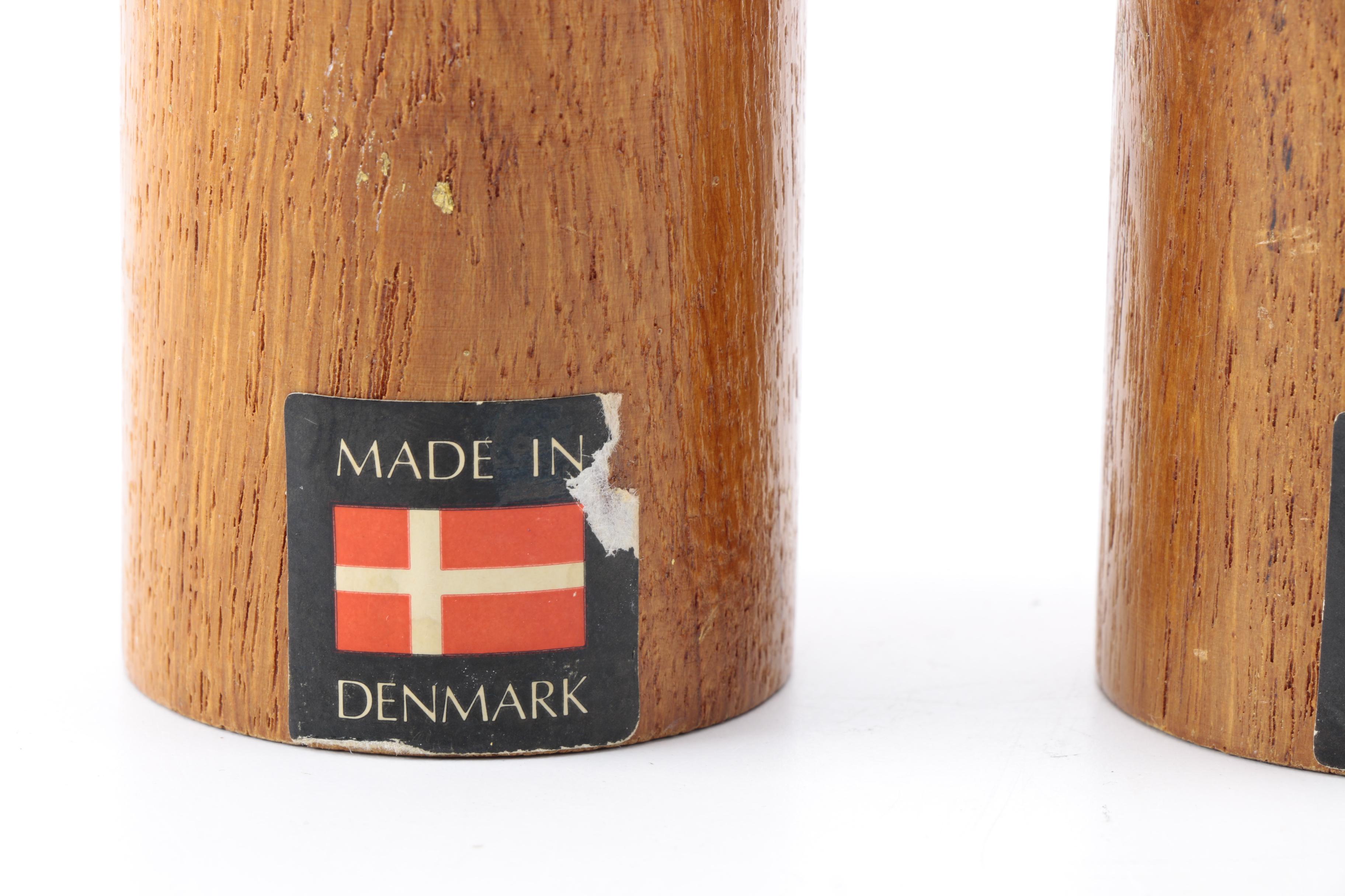 Scandinavian Teak Wood Bowl Circa 1970s with Danish Candlesticks