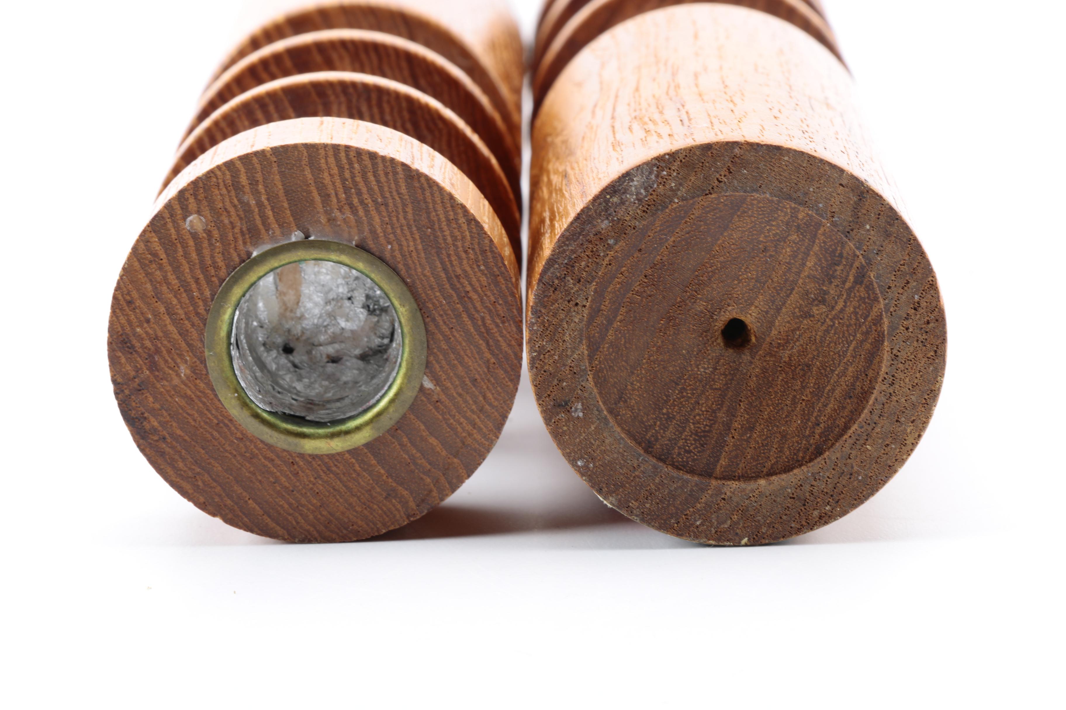 Scandinavian Teak Wood Bowl Circa 1970s with Danish Candlesticks