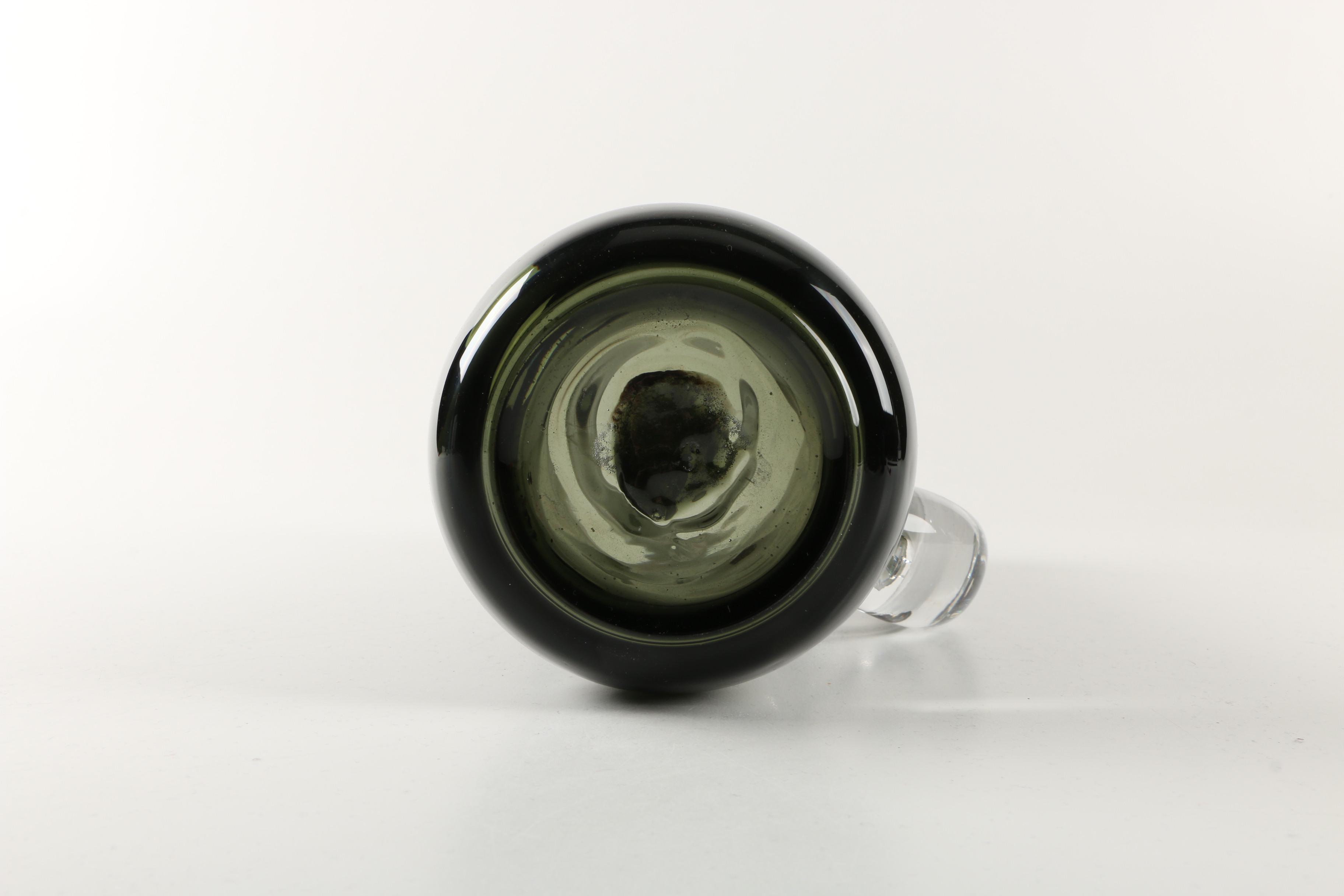 Dark Green Blenko Glass Pitcher