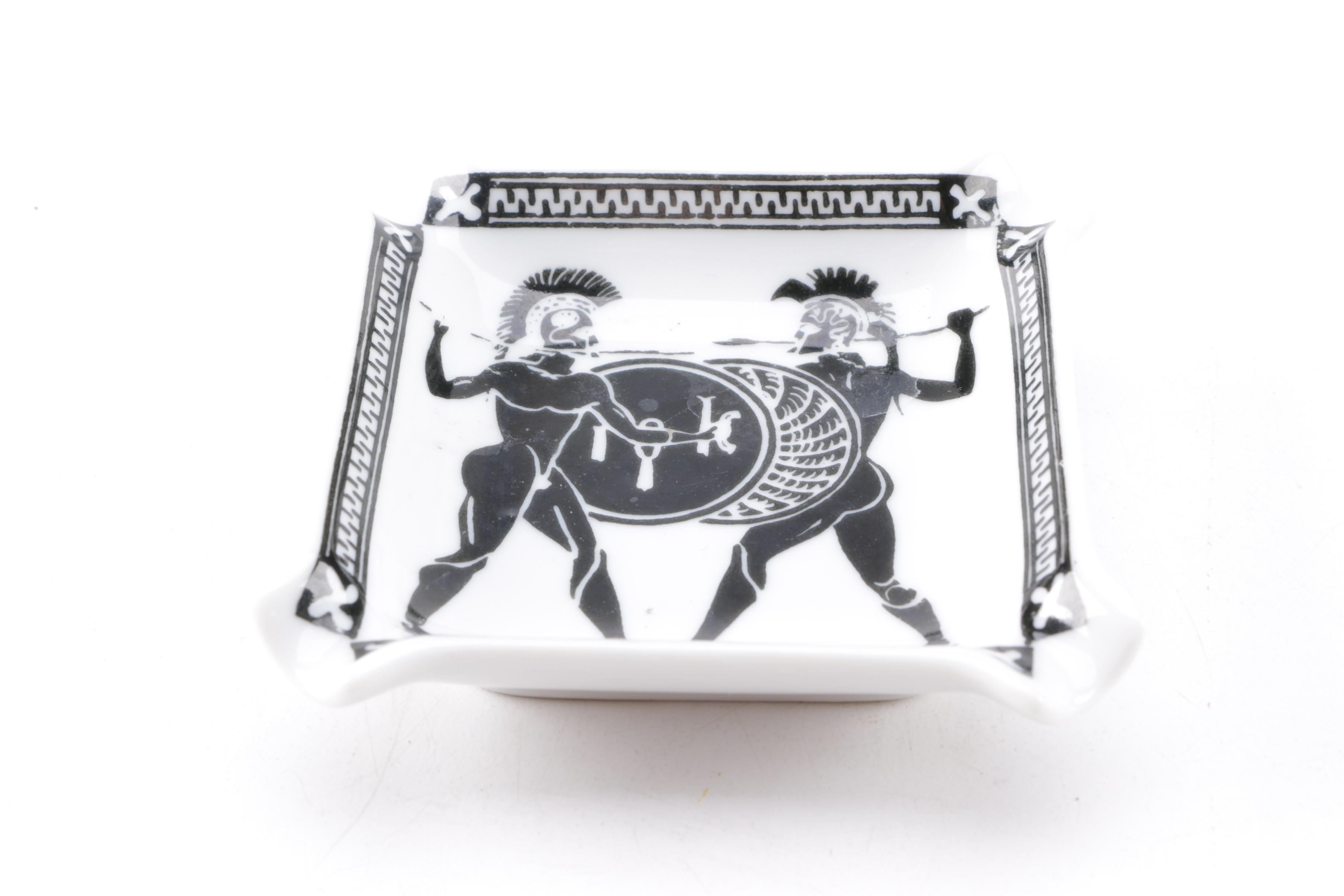 Oil Can, Souvenir Plate, and Ashtrays Including Las Vegas Collectibles