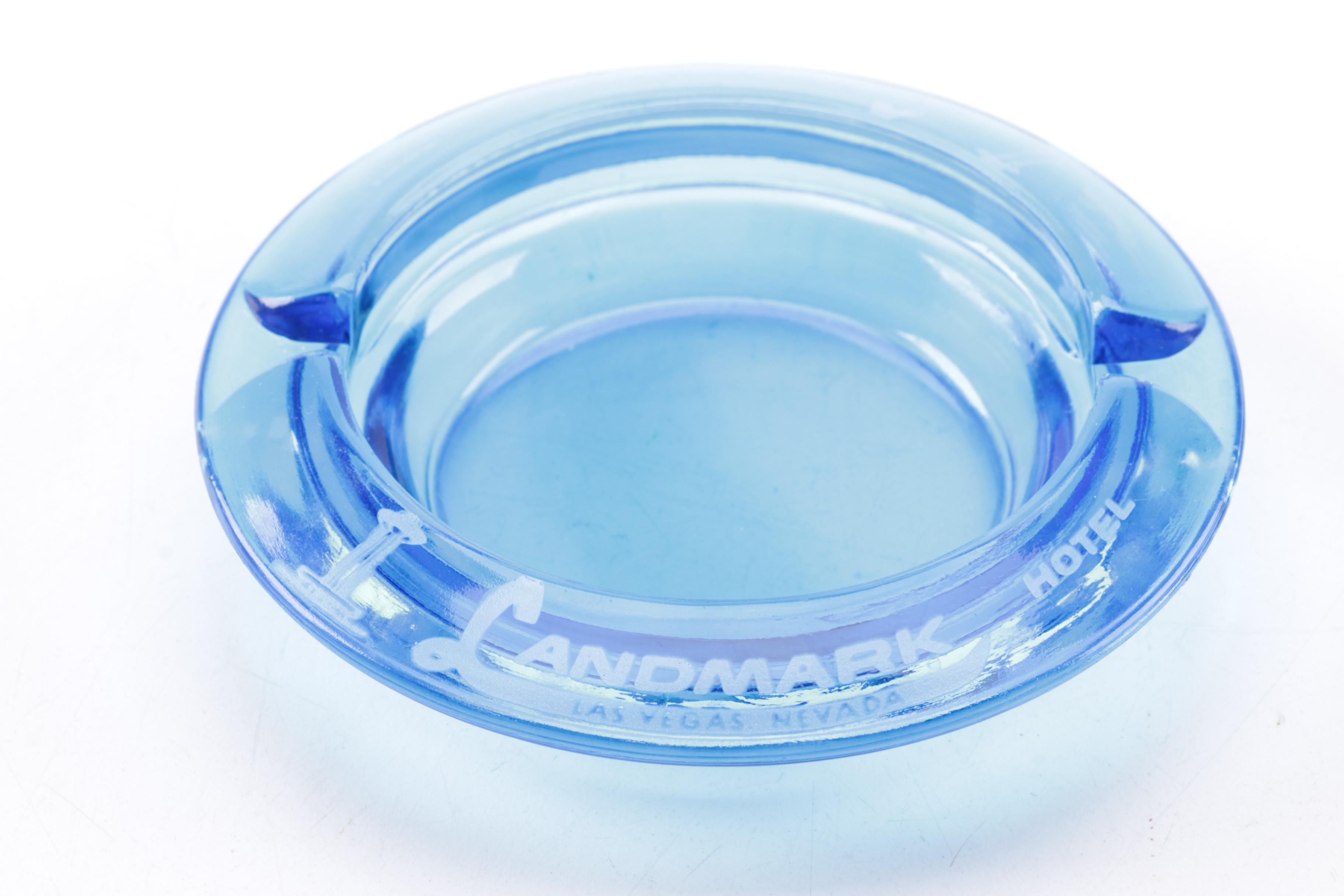 Oil Can, Souvenir Plate, and Ashtrays Including Las Vegas Collectibles