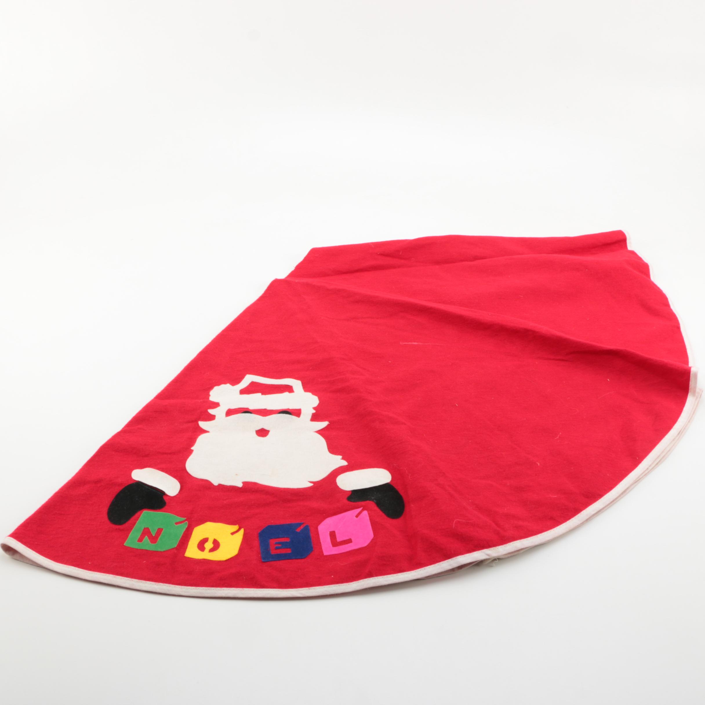 Hand-Painted Christmas Plate and Tree Skirt