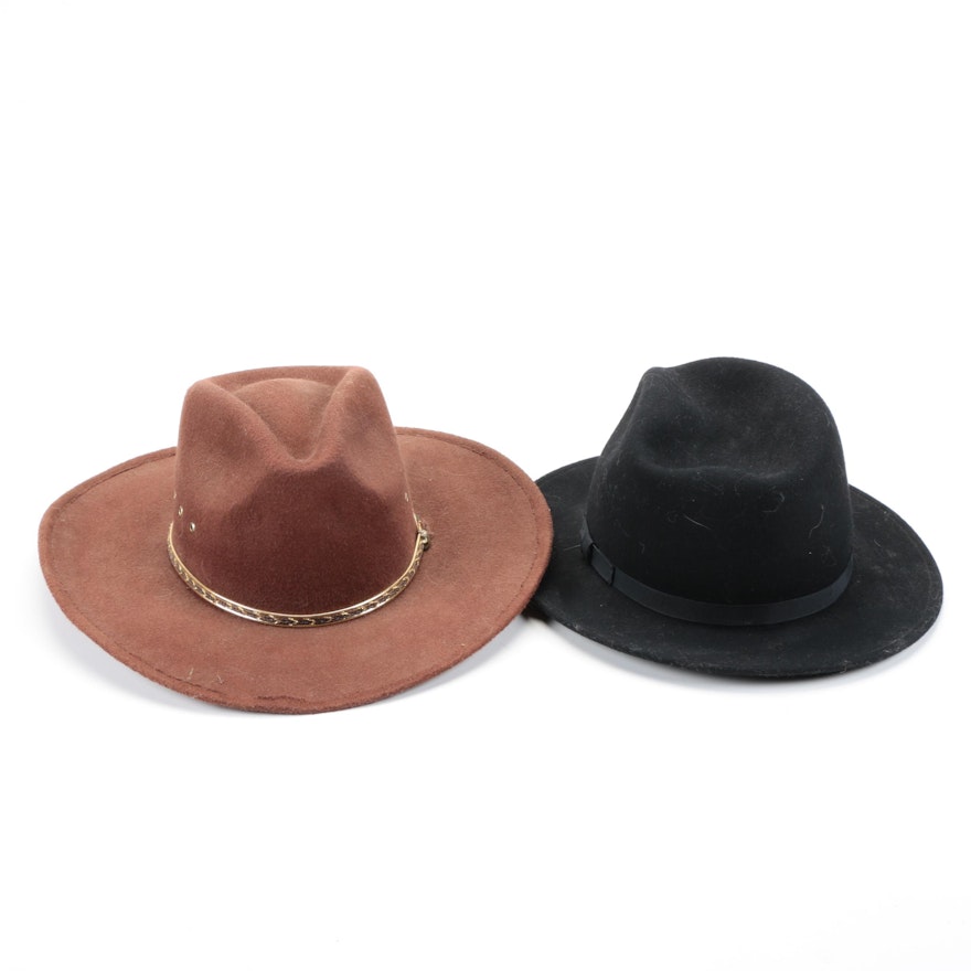Men's Cowboy Hat and Wool Fedora
