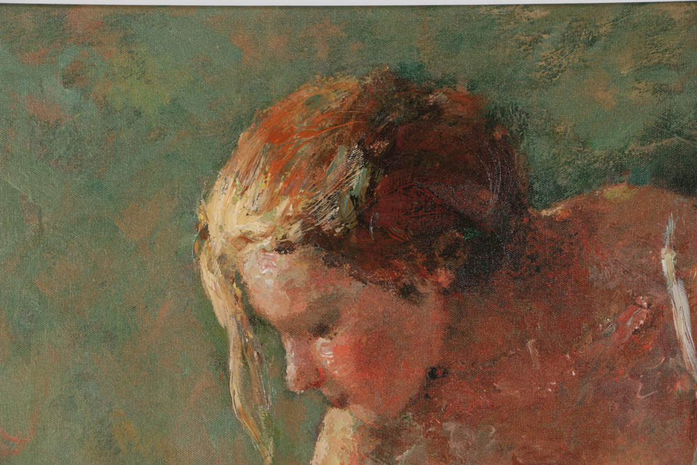 Hua Chen Limited Edition Prints on Canvas "Leisure Time" and "After the Bath"