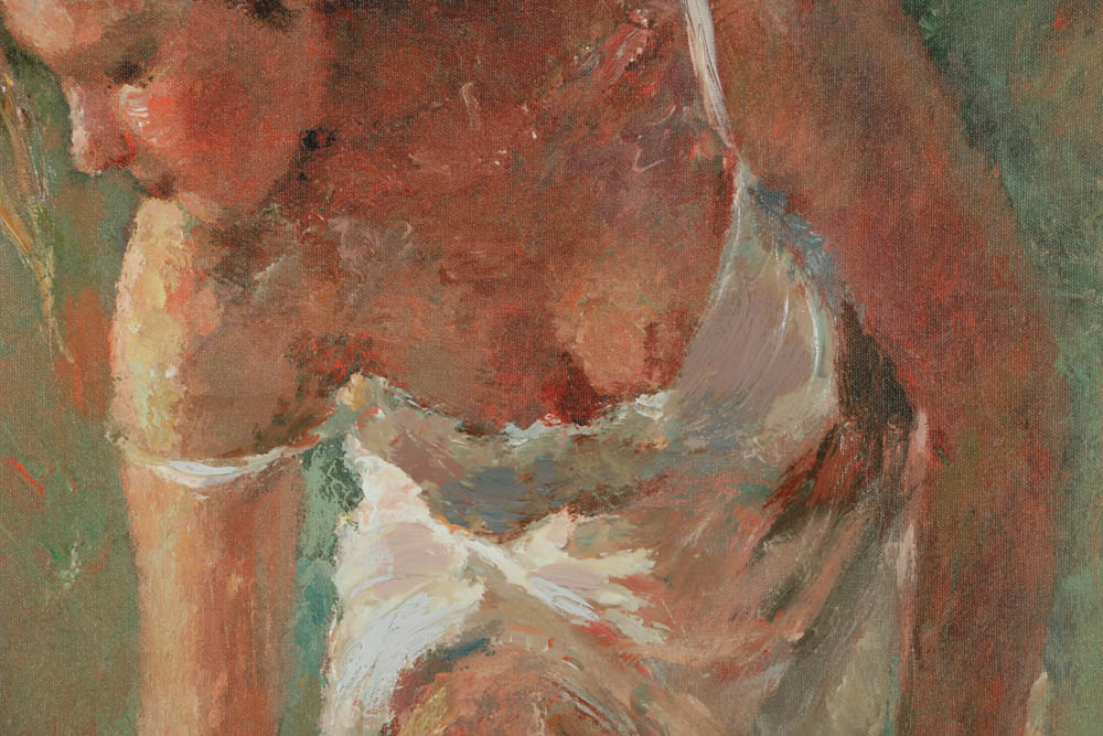 Hua Chen Limited Edition Prints on Canvas "Leisure Time" and "After the Bath"