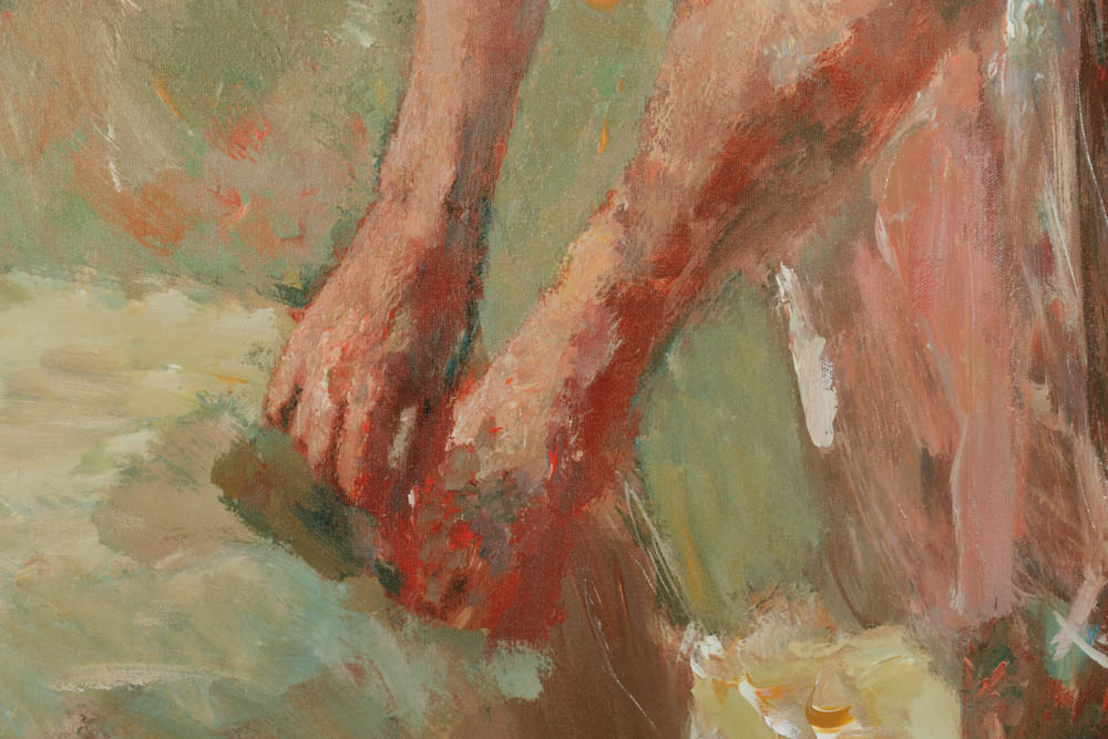 Hua Chen Limited Edition Prints on Canvas "Leisure Time" and "After the Bath"