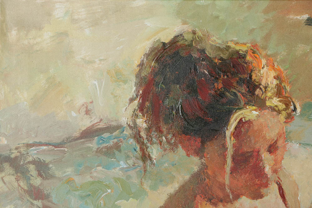 Hua Chen Limited Edition Prints on Canvas "Leisure Time" and "After the Bath"