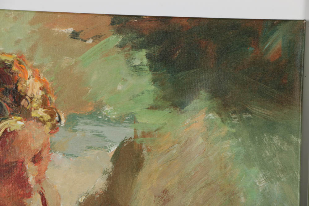 Hua Chen Limited Edition Prints on Canvas "Leisure Time" and "After the Bath"