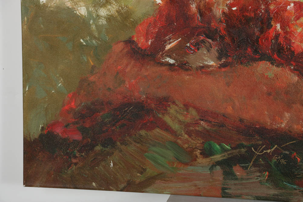 Hua Chen Limited Edition Prints on Canvas "Leisure Time" and "After the Bath"