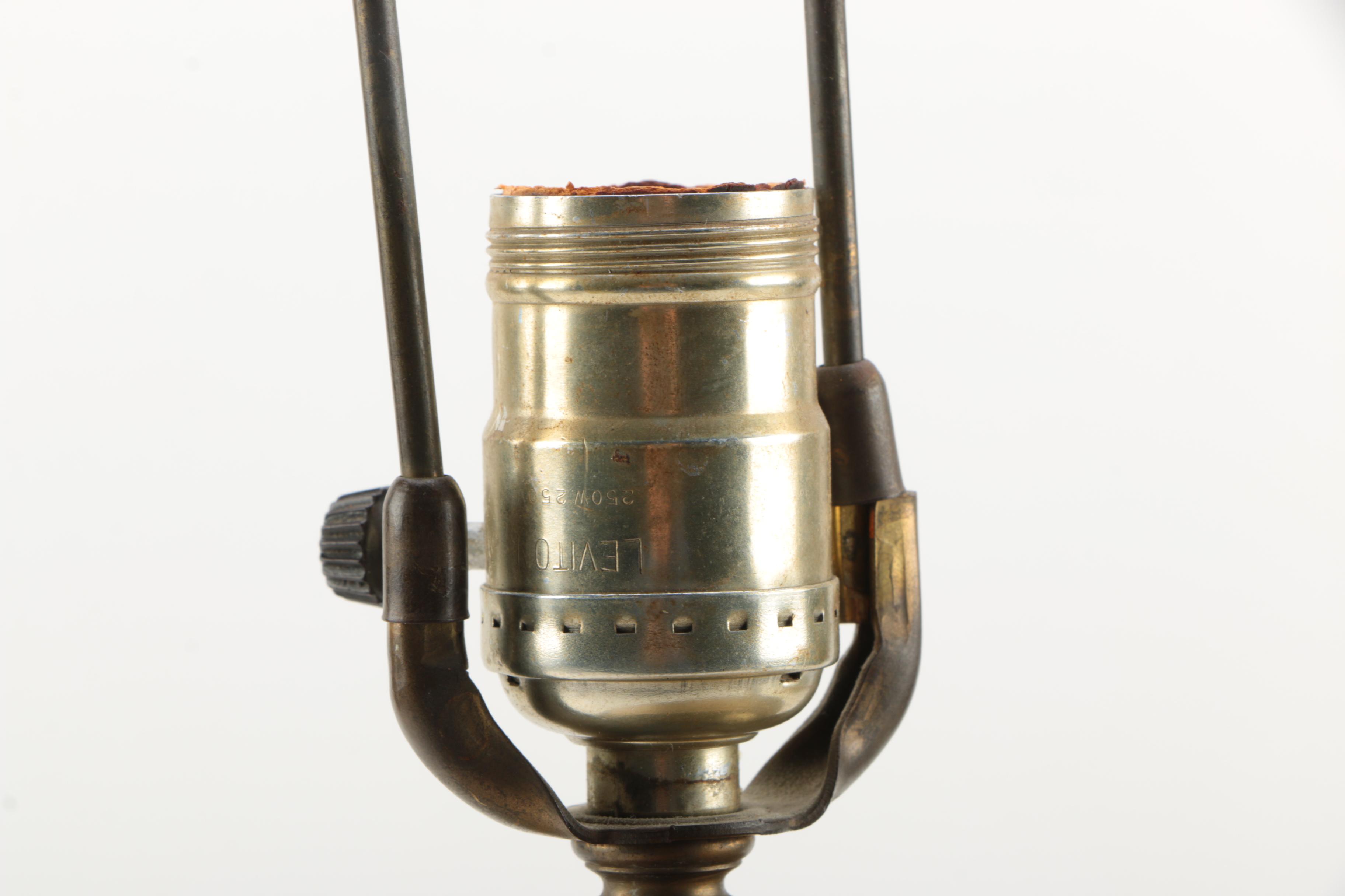 Mid Century Modern Brass and Metal Saturn Table Lamp