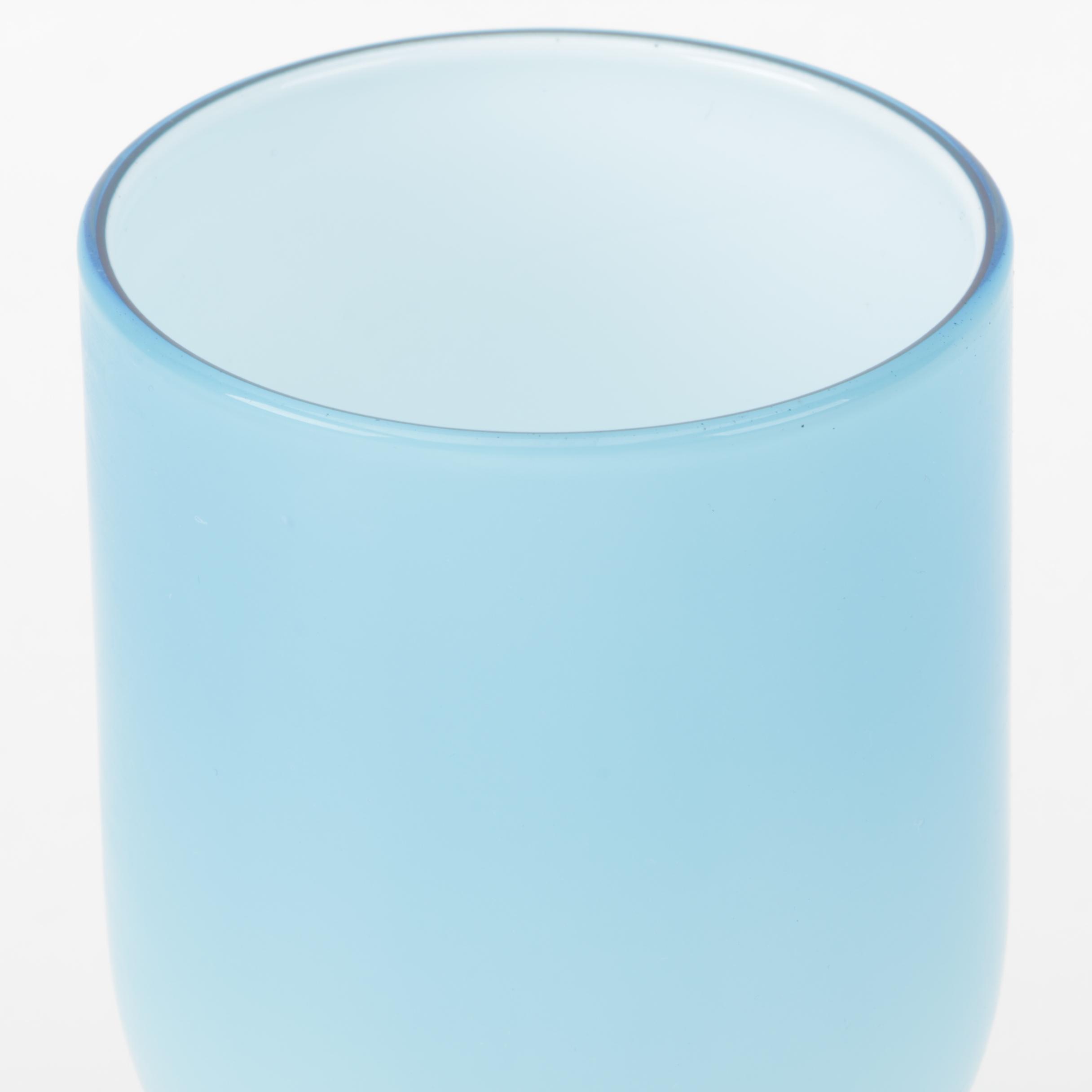 Set of Johnathan Adler Pastel Blue Glass Goblets