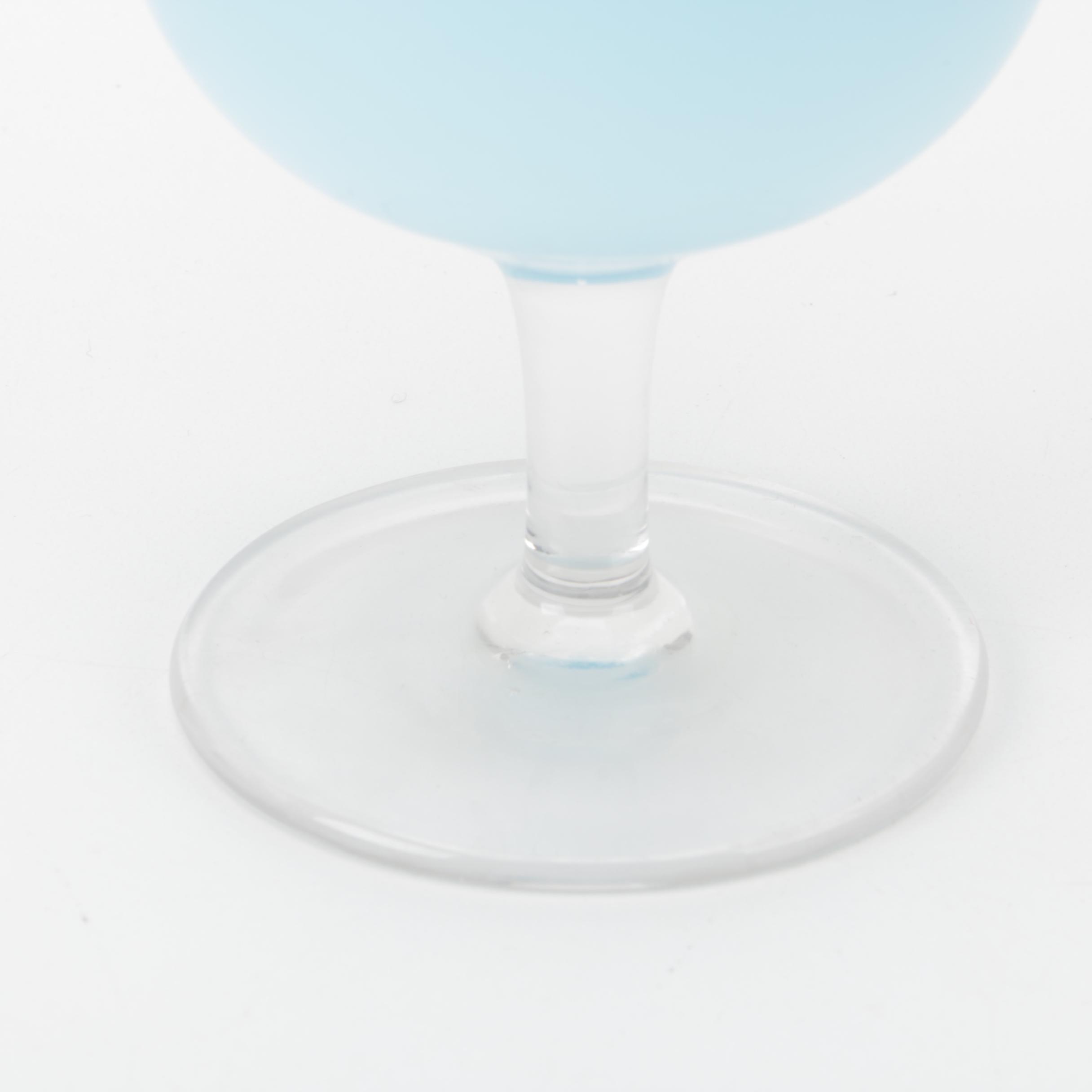Set of Johnathan Adler Pastel Blue Glass Goblets