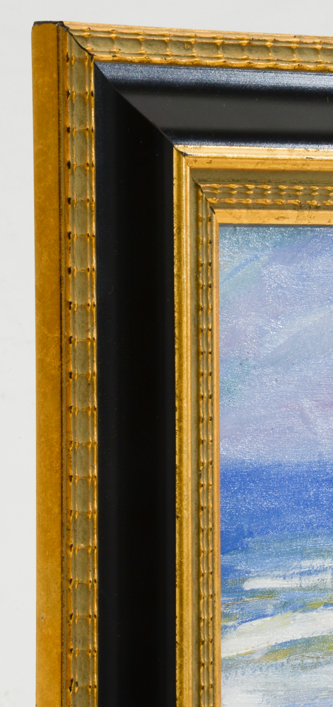 Nino Pippa Oil Painting on Board "Seattle - Children Playing on the Seashore"