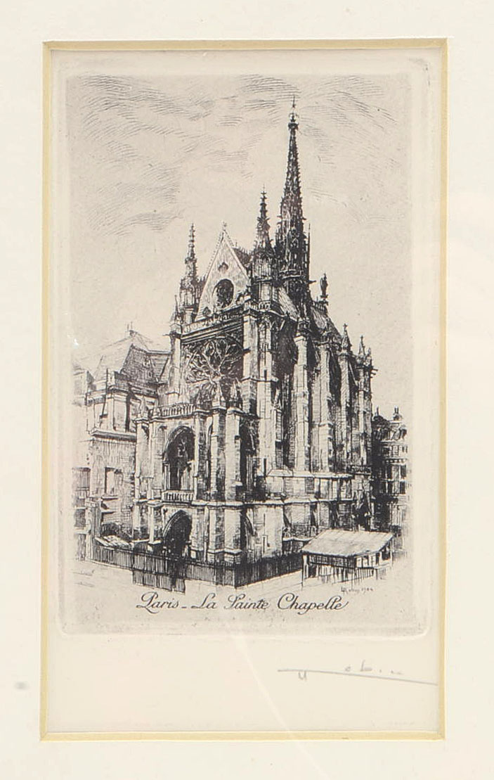 Leopold Robin Etching "Paris - La Saint Chapelle"