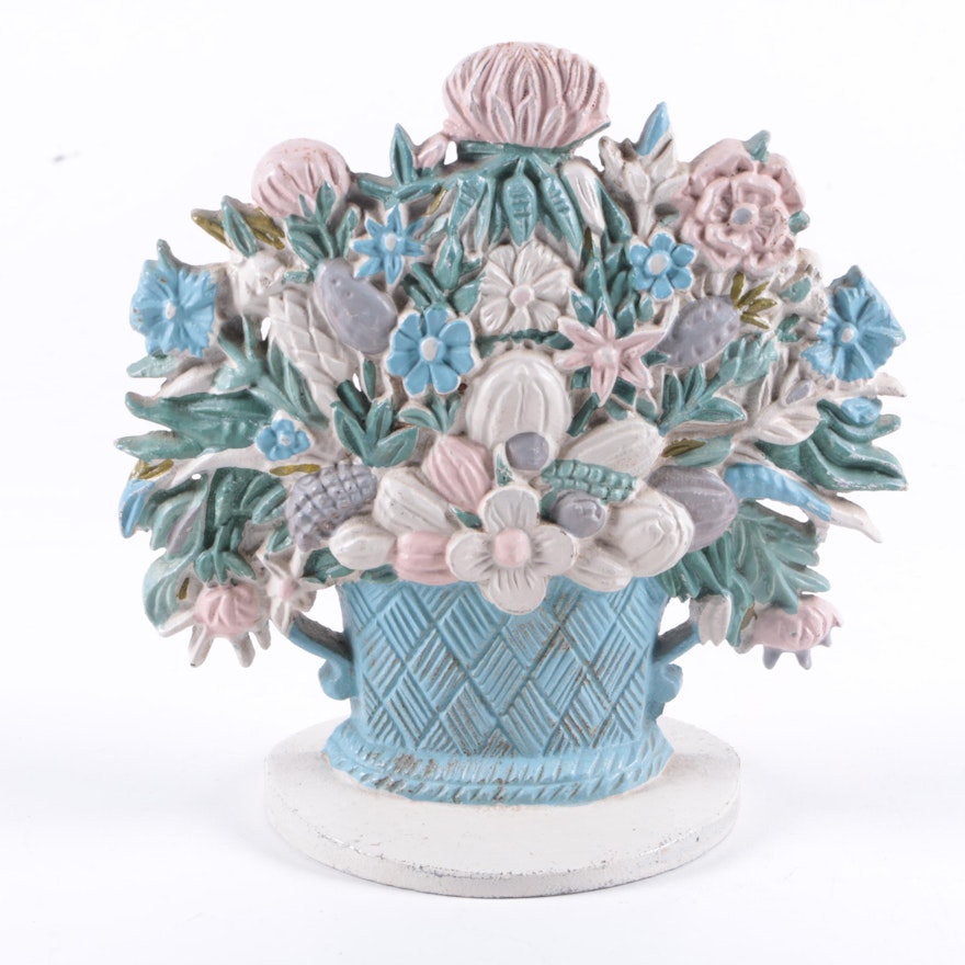 Cast Iron Flower Bouquet Doorstop