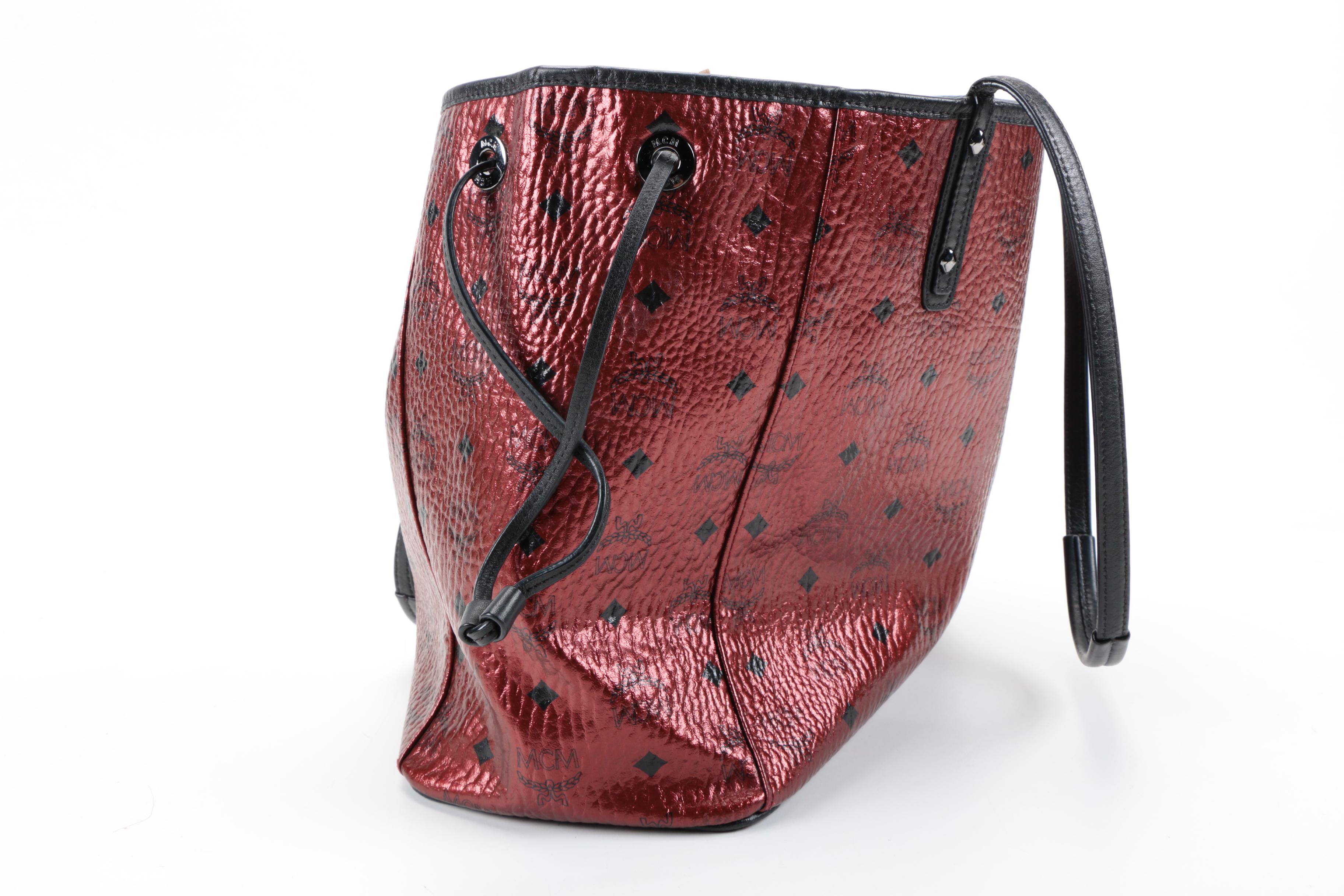 MCM Reversible Metallic Visetos Shopper Project Tote