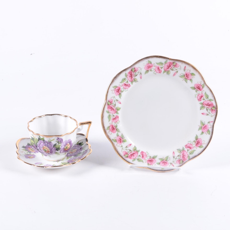 Vintage Salisbury 'Eventide" and "Woodbine" Porcelain Tableware