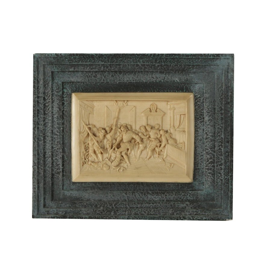 Resin Relief Sculpture of a Murder Scene