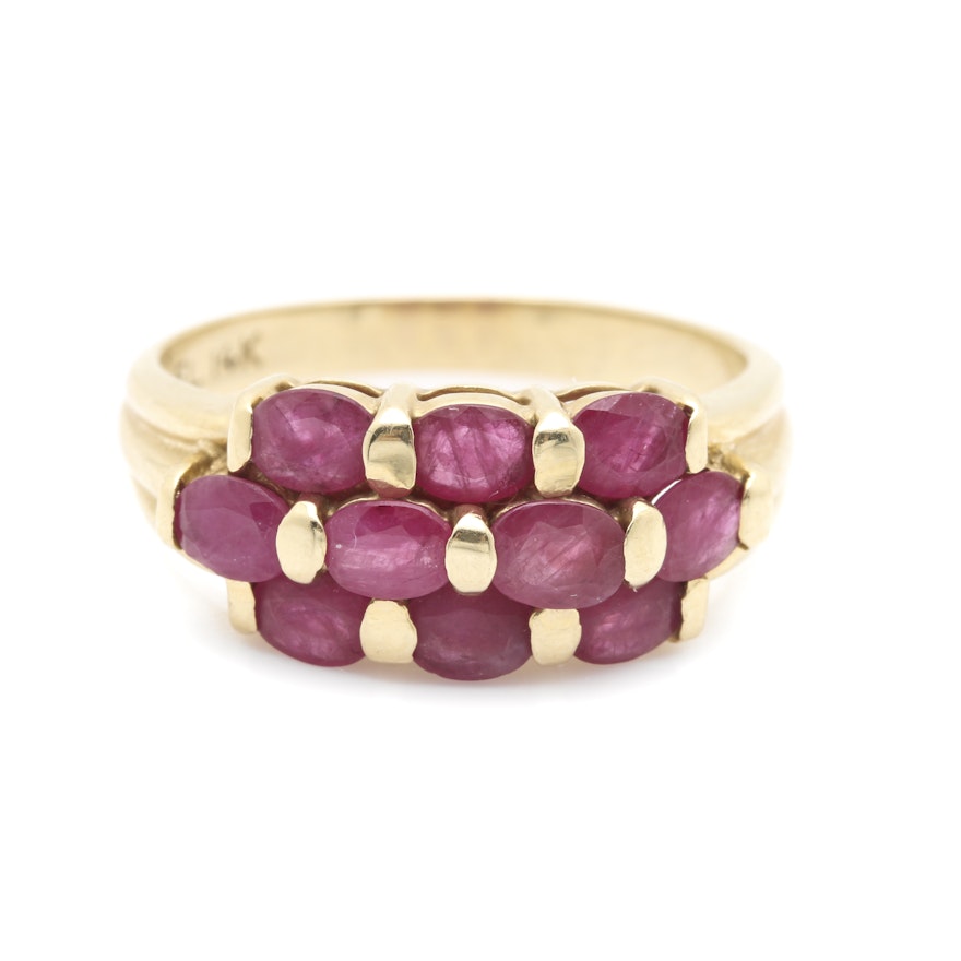 14K Yellow Gold 2.25 CTW Ruby Ring