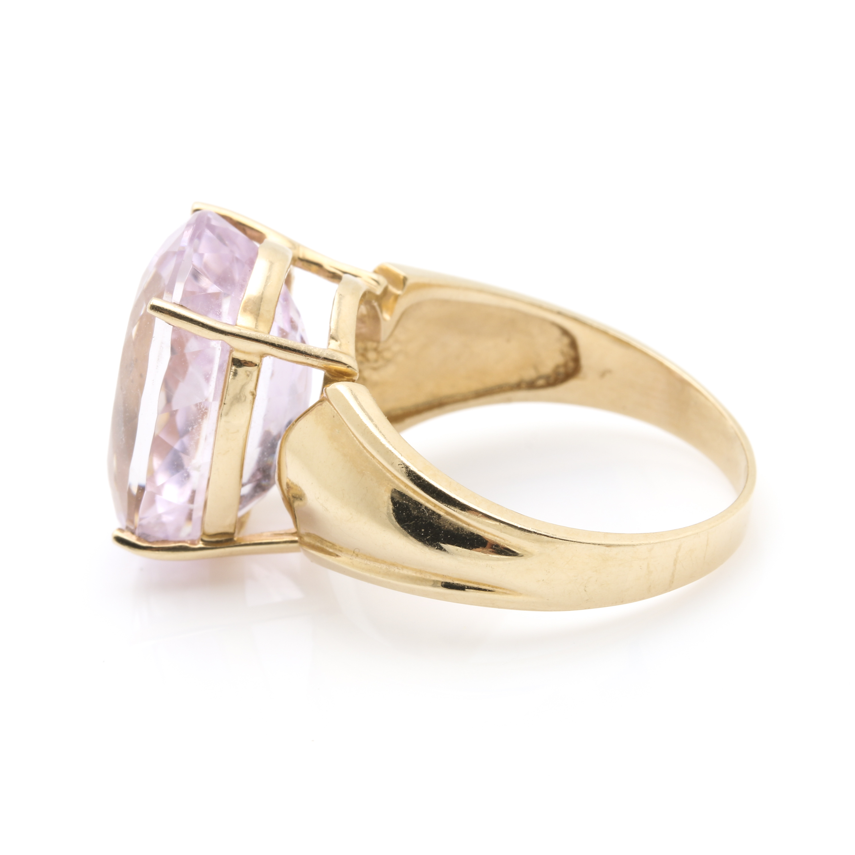 14K Yellow Gold 10.44 CT Kunzite Ring