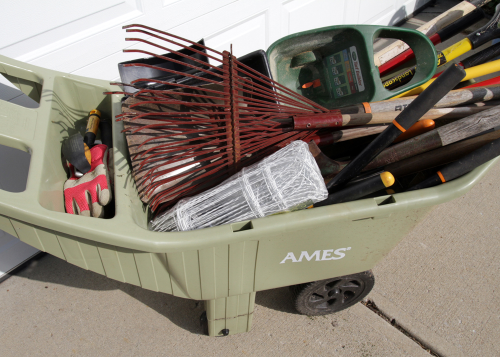 Ames Wheelbarrow and Assorted Yard Tools