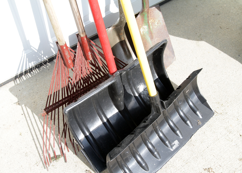 Ames Wheelbarrow and Assorted Yard Tools