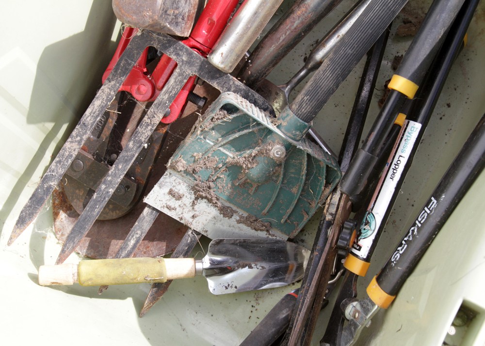 Ames Wheelbarrow and Assorted Yard Tools