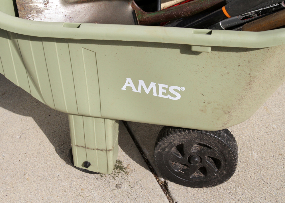 Ames Wheelbarrow and Assorted Yard Tools