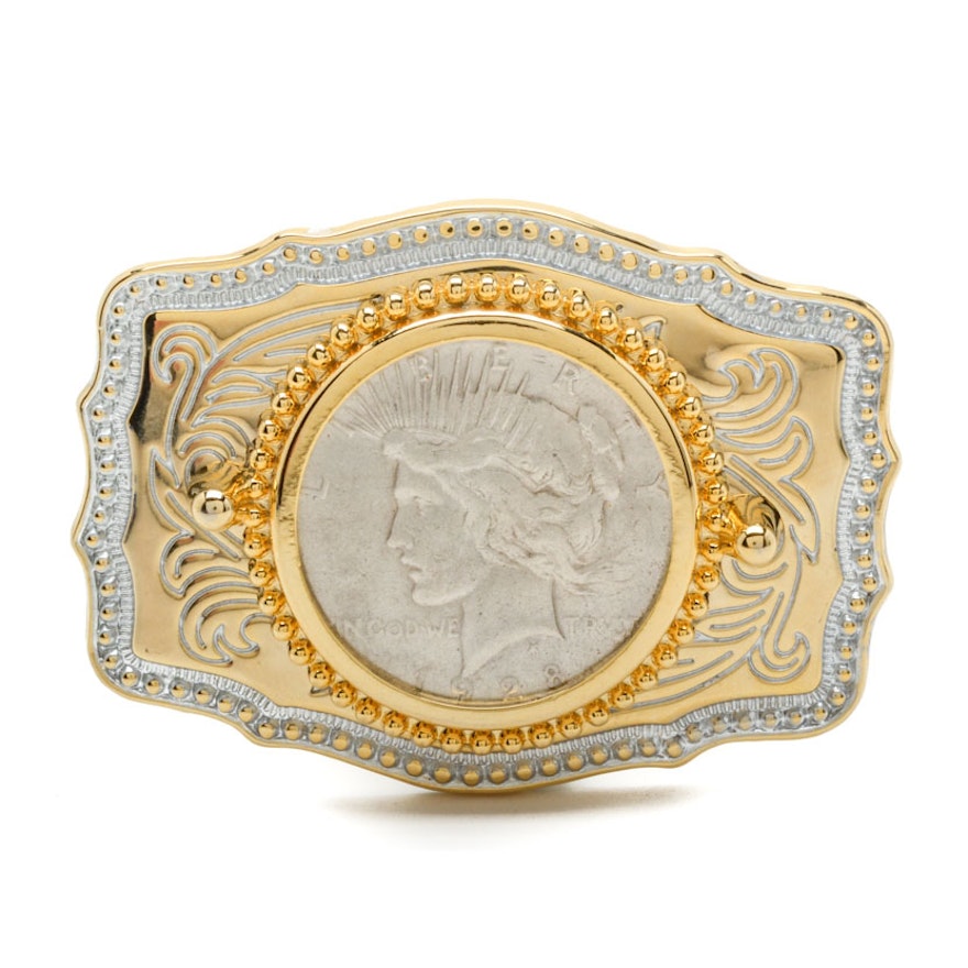 Liberty Head Silver Dollar Coin Belt Buckle