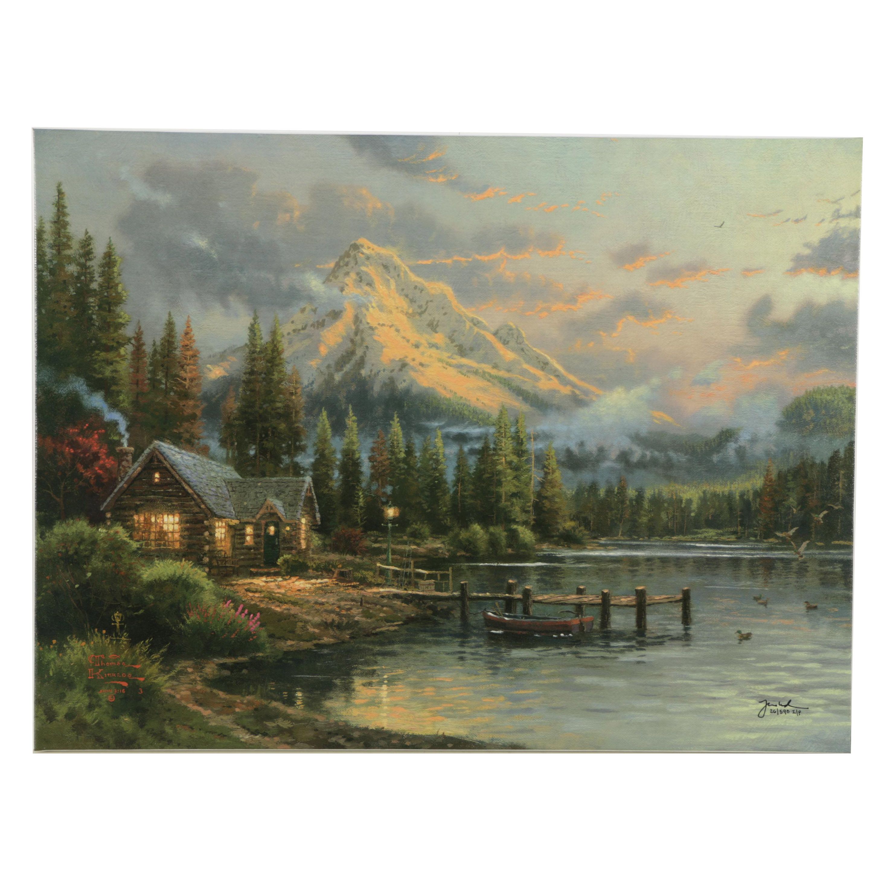 Thomas Kinkade Limited Edition Reproduction Print "Lakeside Hideaway"
