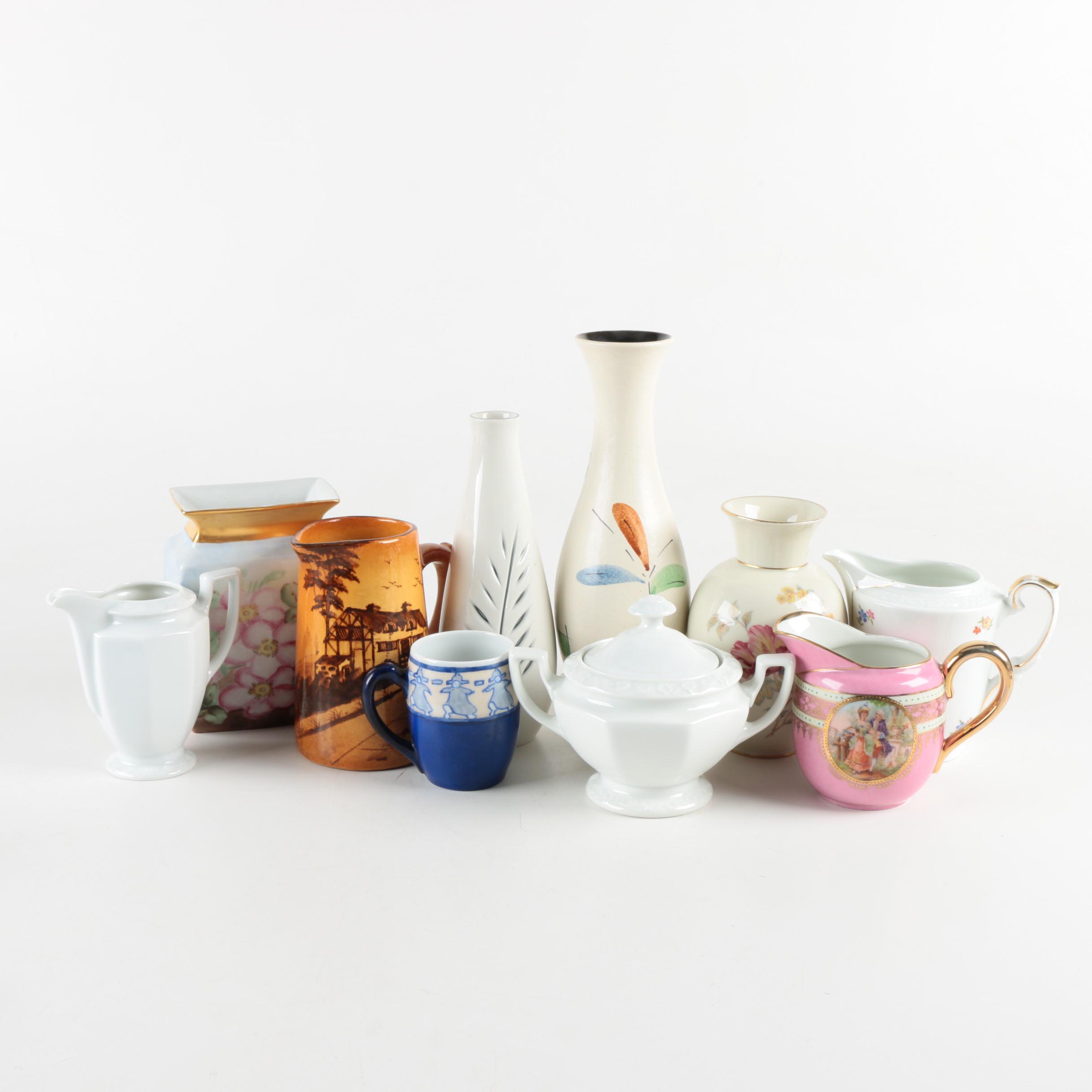 Collection of Vintage Porcelain and Ceramic Vessels including Rosenthal