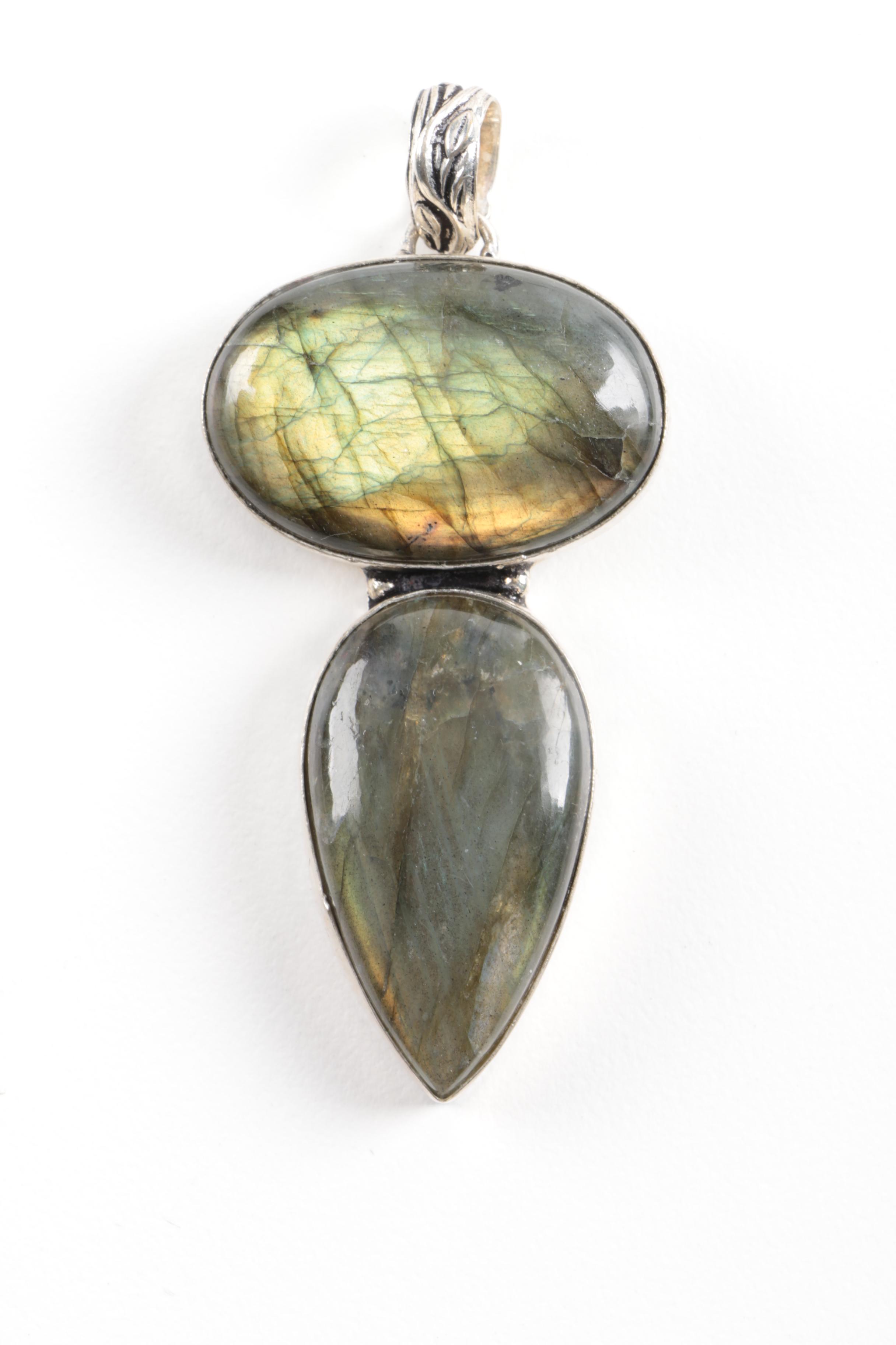 Sterling Silver Gemstone Bracelet Including Pendants