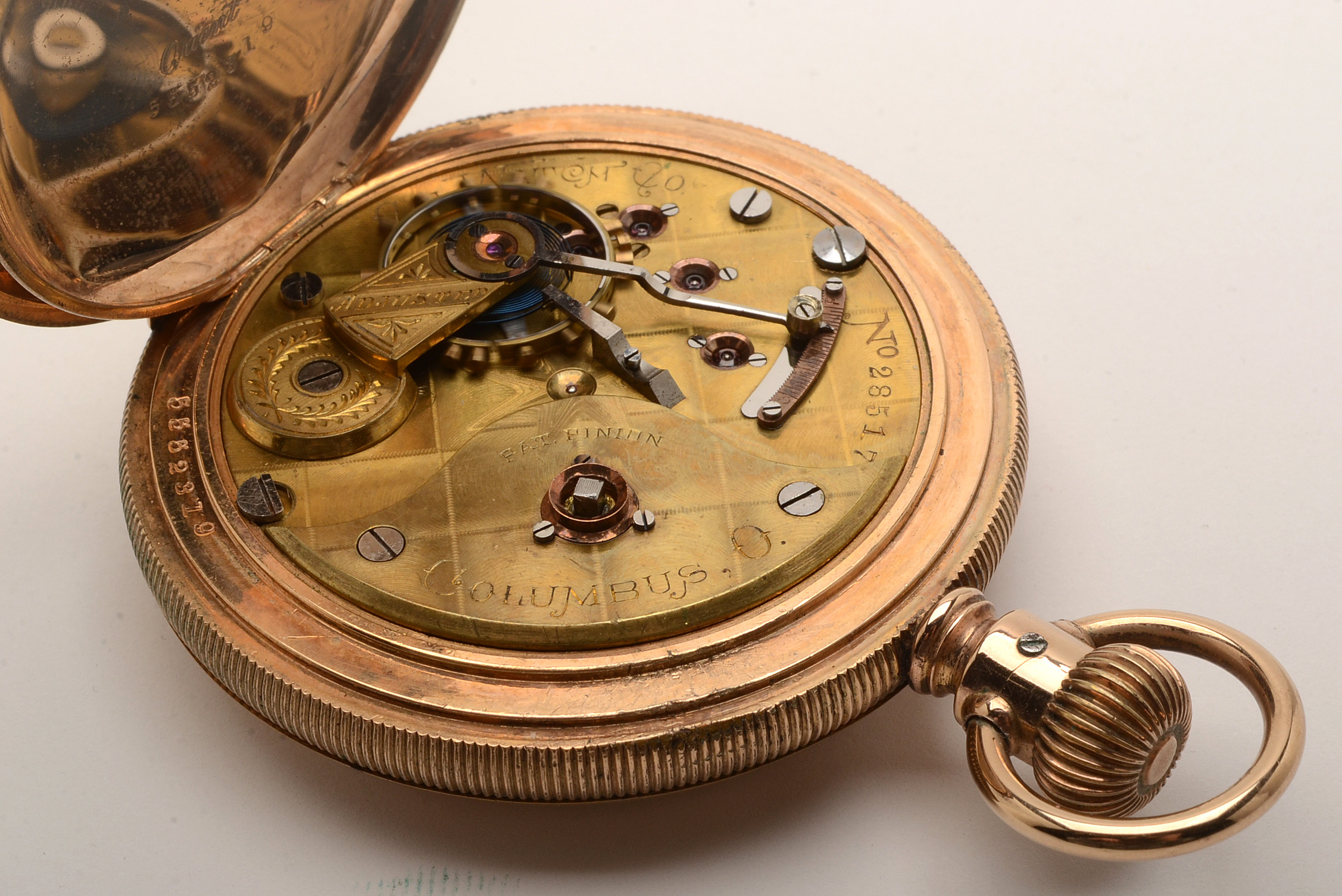 Antique Columbus Watch Co Gold Filled Full Hunter Pocket Watch